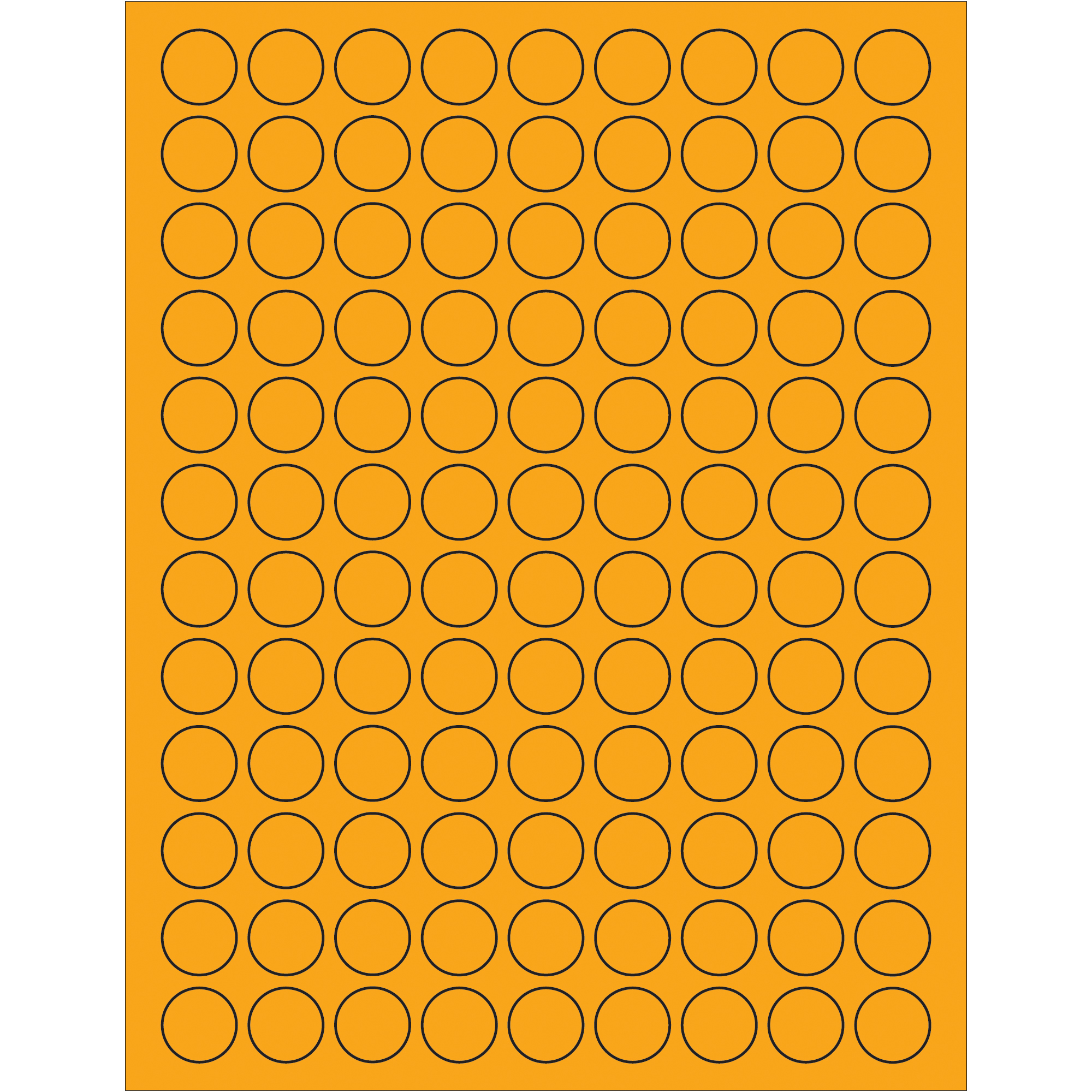 Tape Logic® Fluorescent Circle Laser Labels, 3/4", Fluorescent Orange, 10800/Case