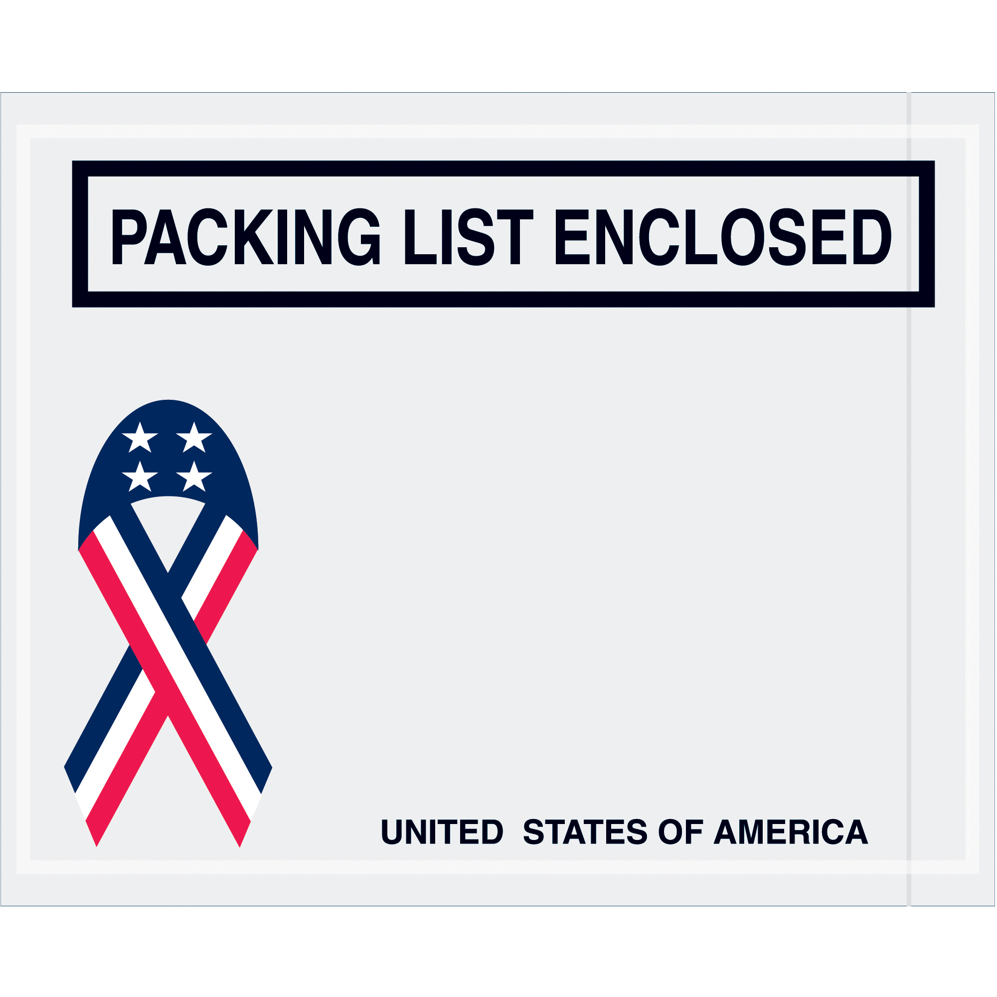 Tape Logic® "Packing List Enclosed" Envelopes, U.S.A. Ribbon, 4 1/2" x 5 1/2", Red/White/Blue, 1000/Case