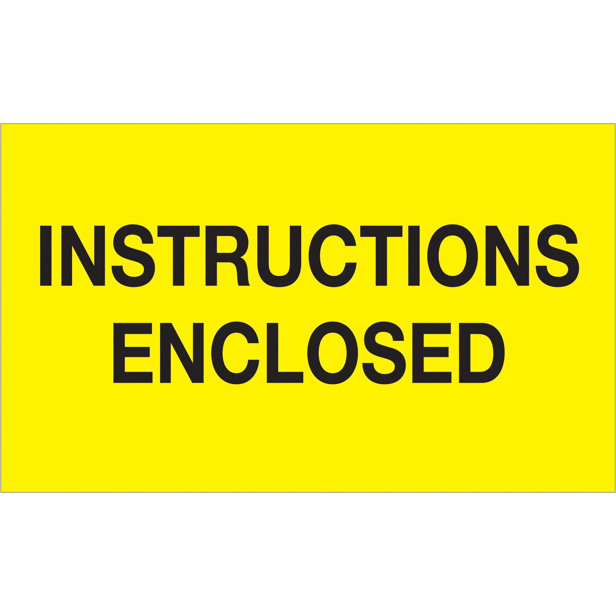Tape Logic® Labels, "Instructions Enclosed", 3" x 5", Fluorescent Yellow, 500/Roll