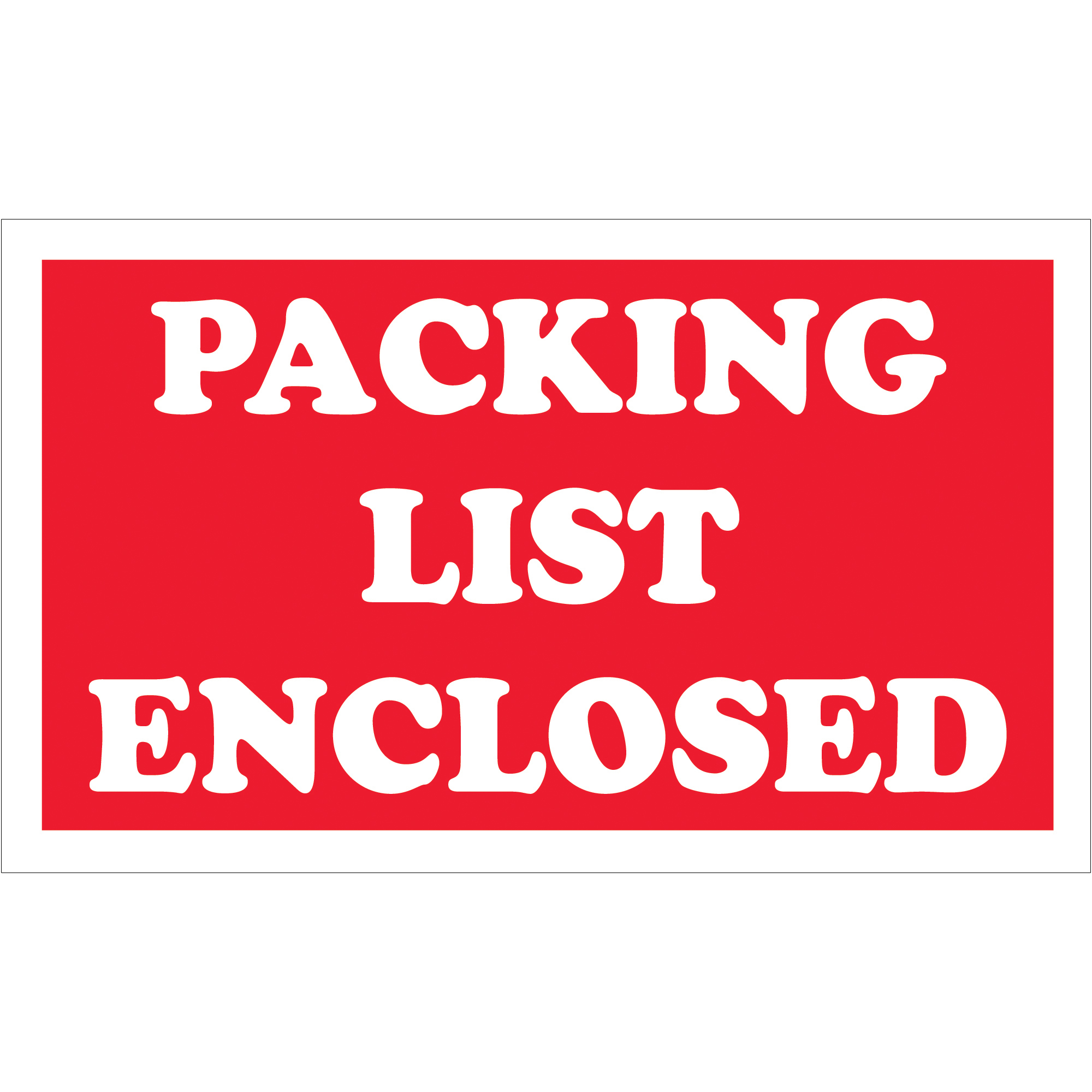 Tape Logic® Labels, "Packing List Enclosed", 3" x 5", Red/White, 500/Roll