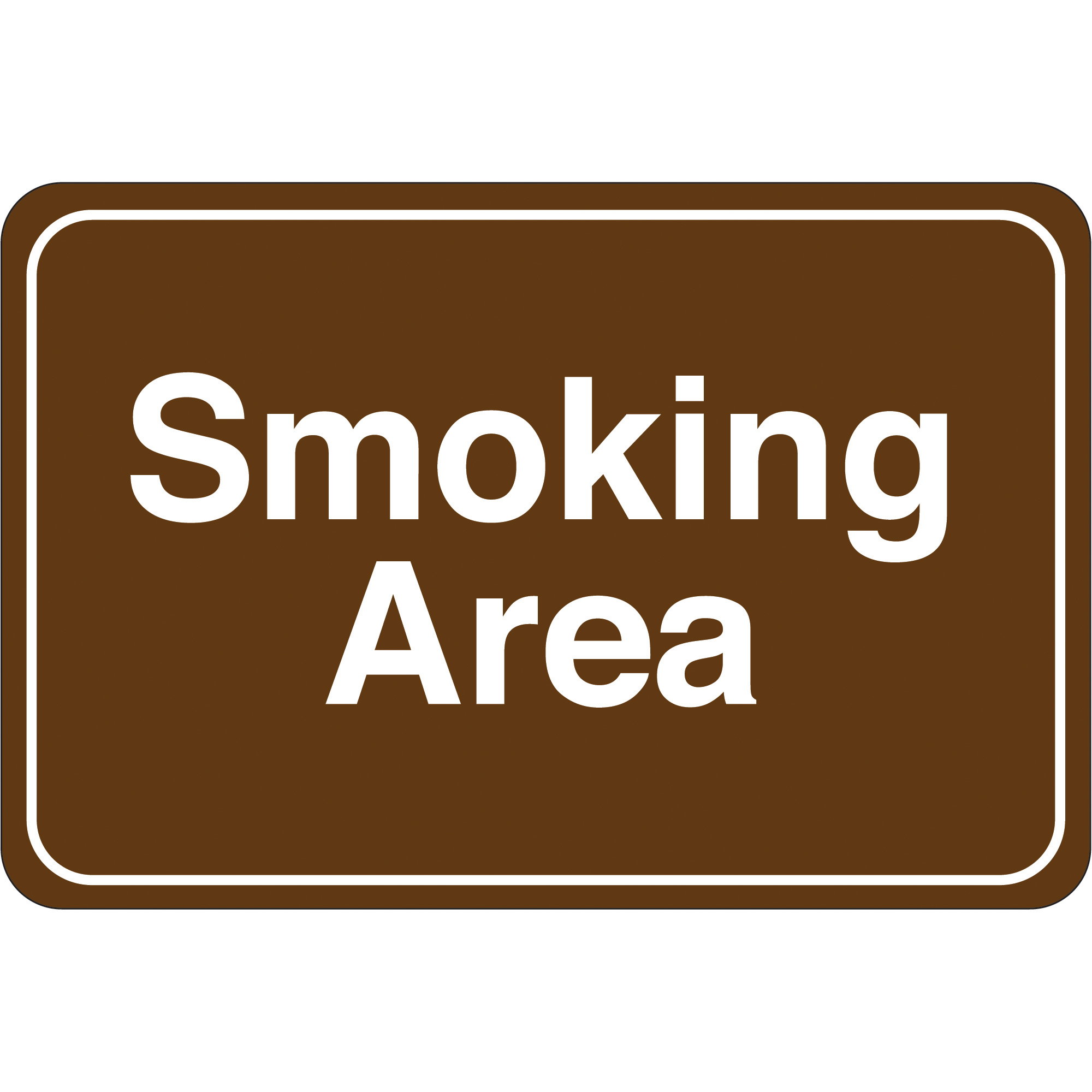"Smoking Area" Facility Sign, 6" x 9", Brown/White, 1/Each