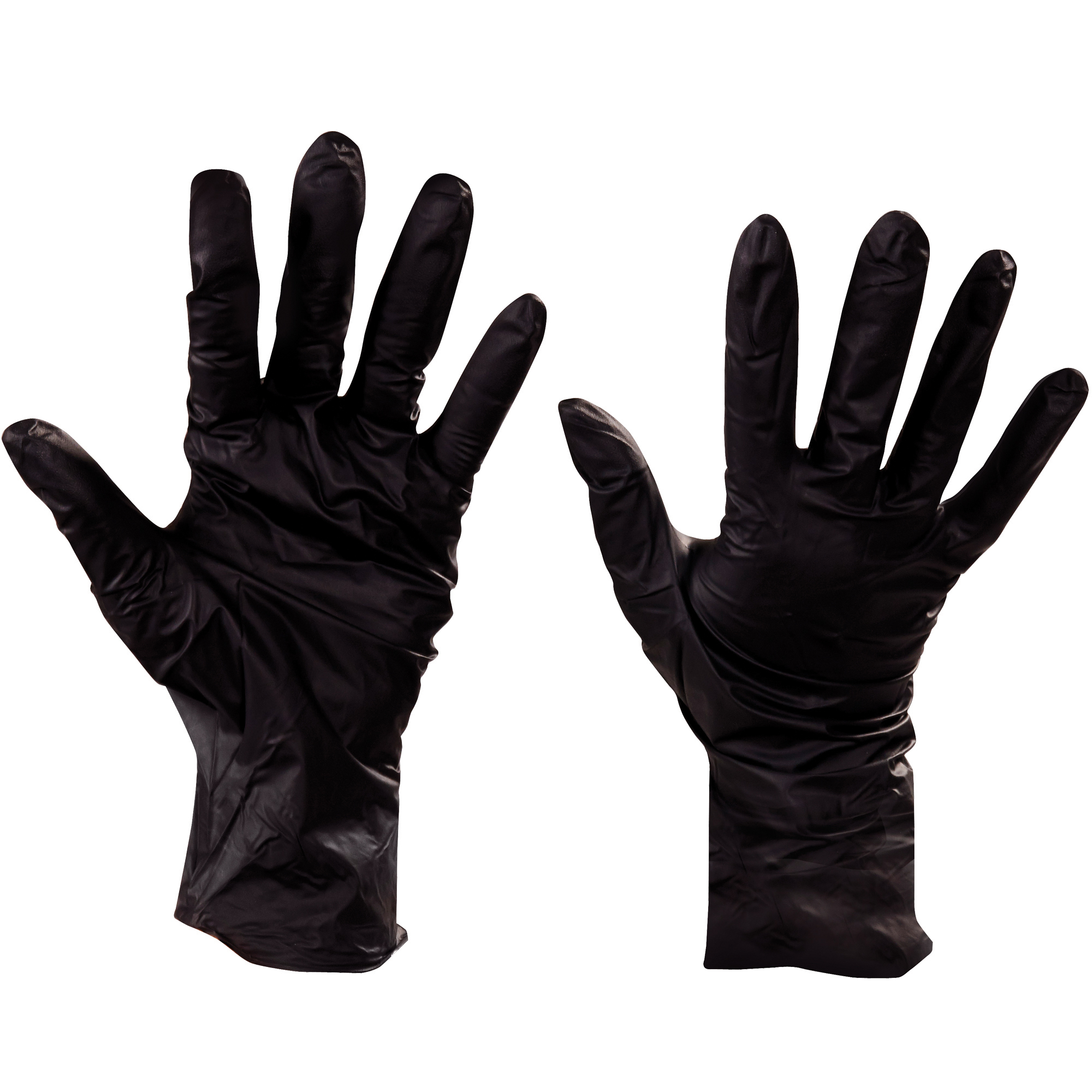 Nitrile Gloves with Beaded Cuff, Xlarge, Black, 100/Case