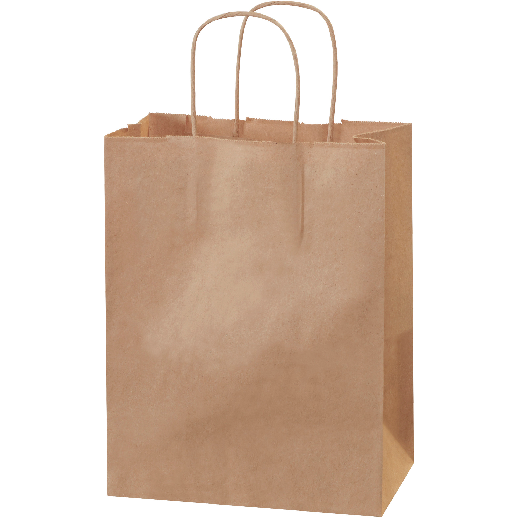 Paper Shopping Bags, 8" x 4 1/2" x 10 1/4", Kraft, 250/Case