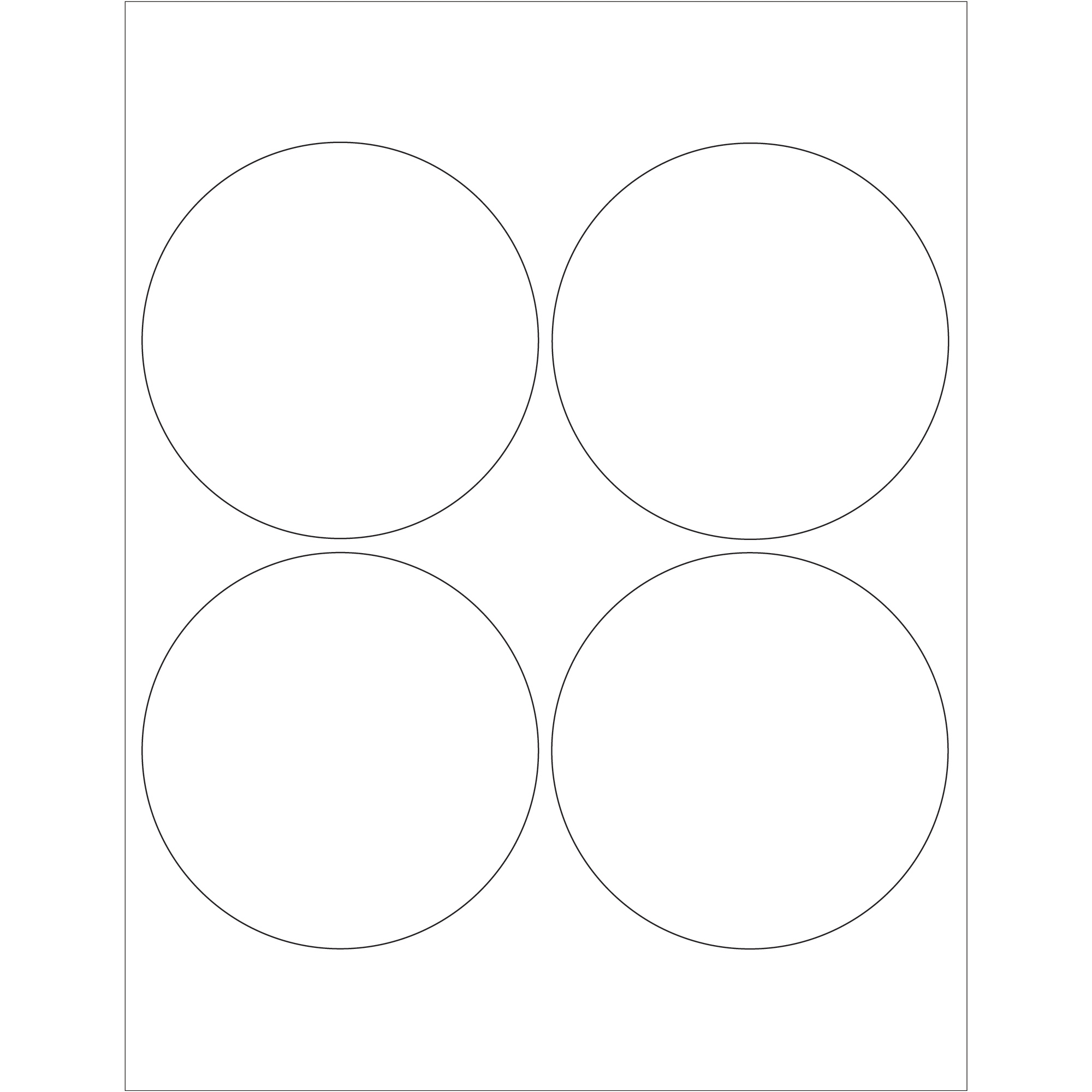 Tape Logic® Circle Laser Labels, 4", Glossy White, 400/Case