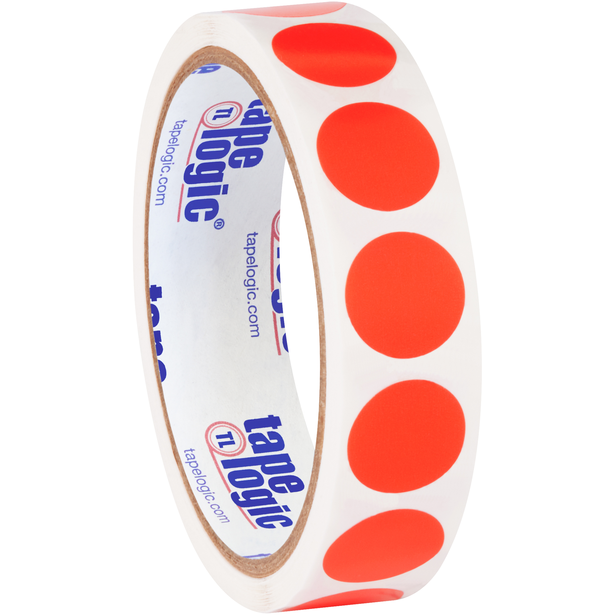 Tape Logic® Inventory Circle Labels, 3/4", Fluorescent Red, 500/Roll