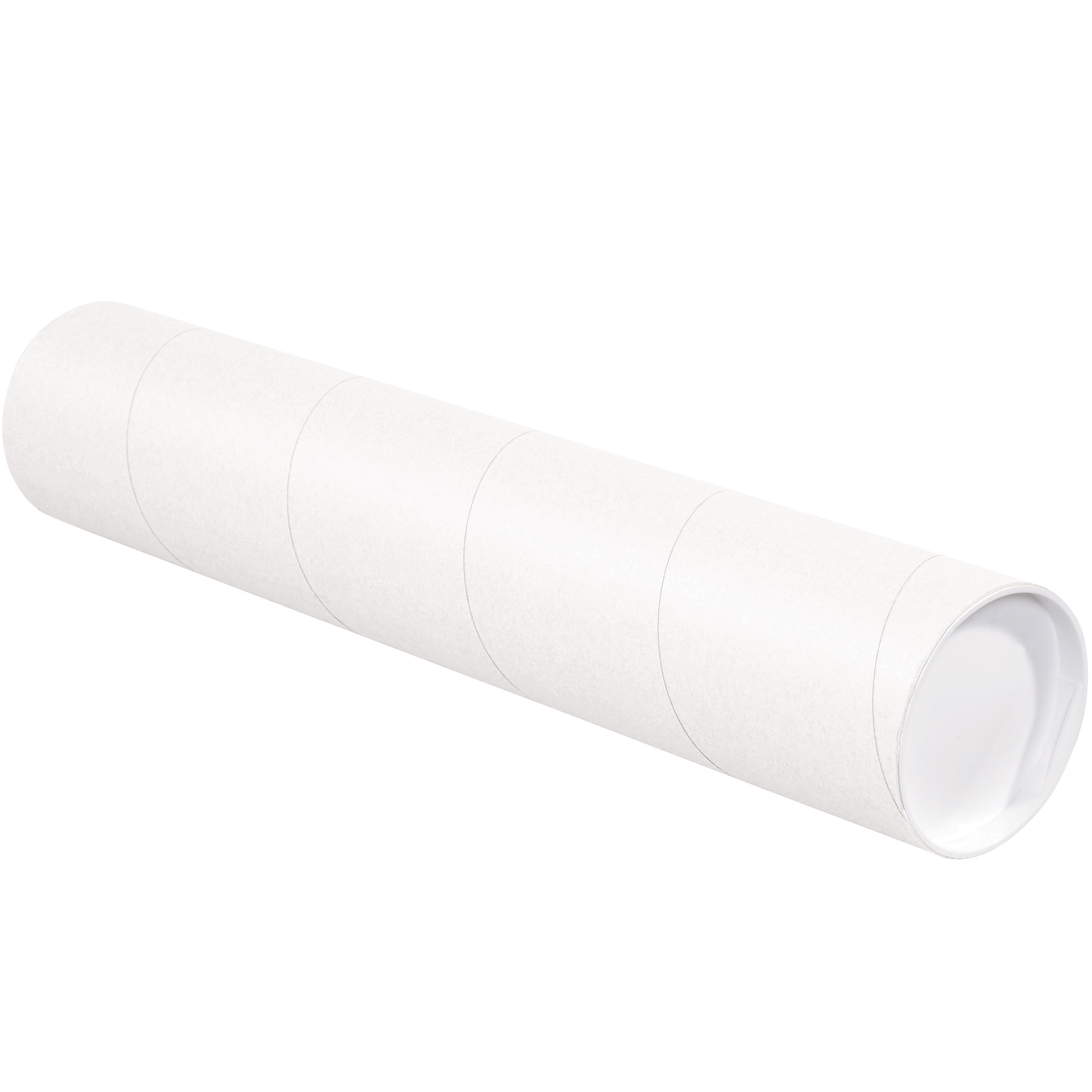 Mailing Tubes with Caps, 4" x 12", White, 15/Case