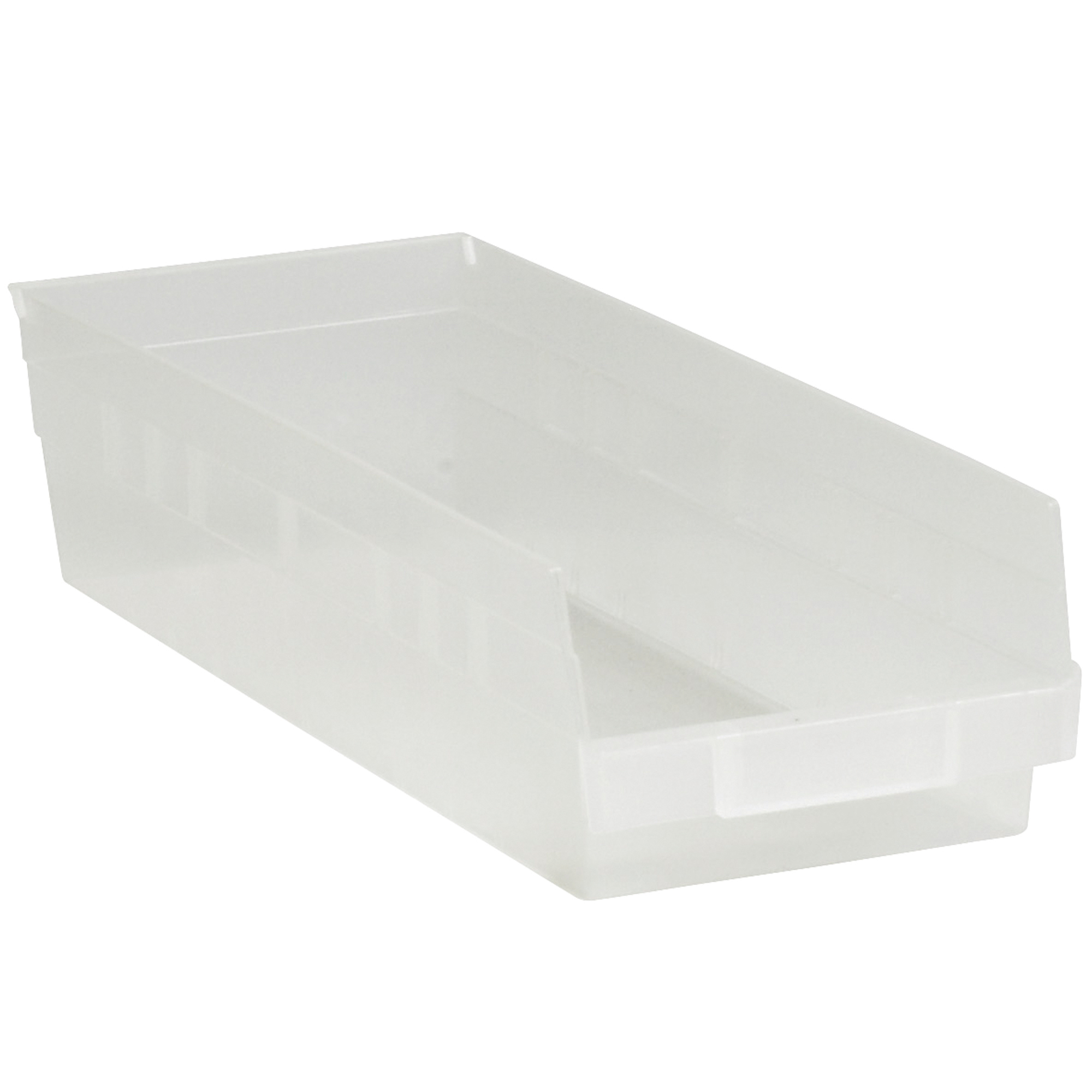 Plastic Shelf Bins, 17 7/8" x 6 5/8" x 4", Clear, 20/Case