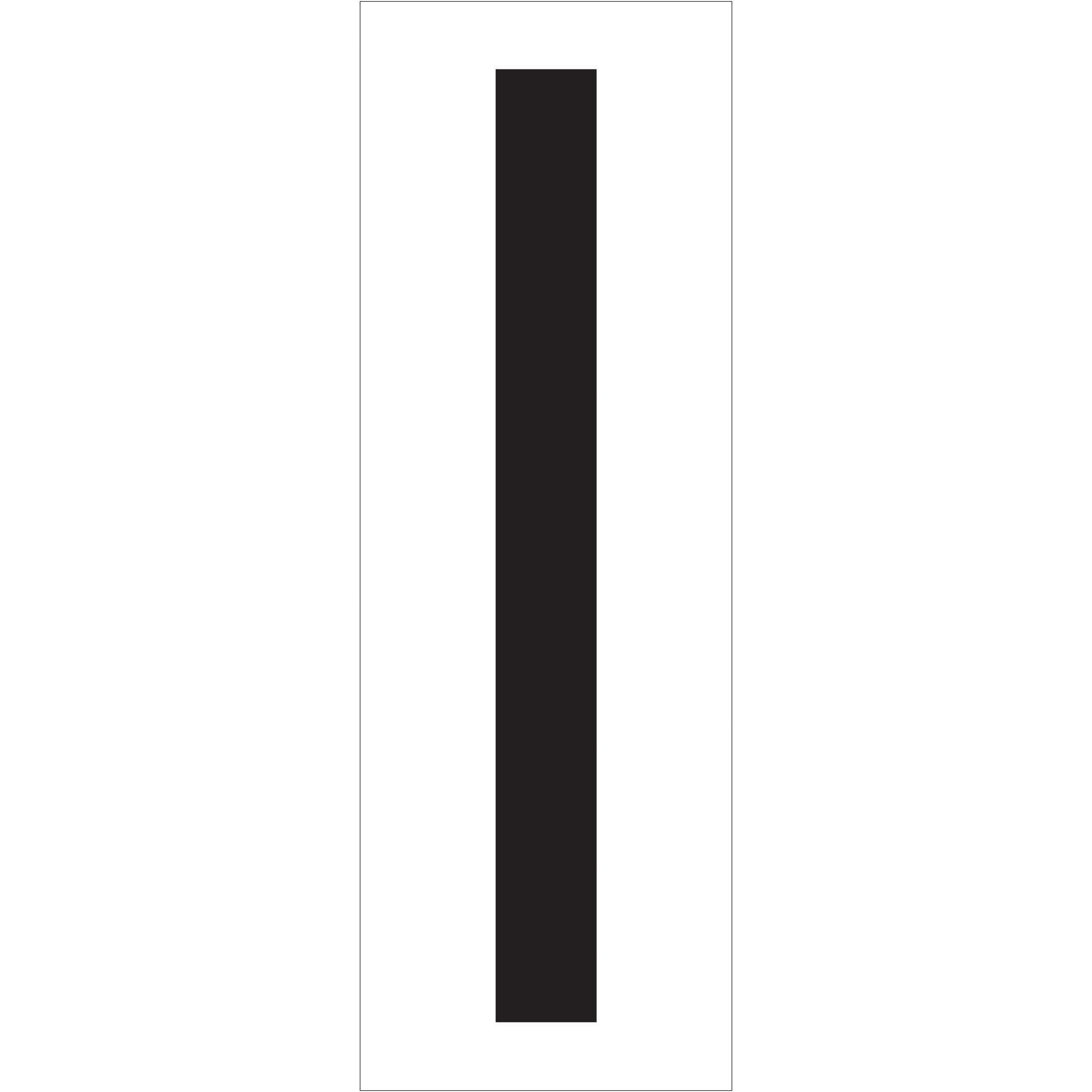 Vinyl Warehouse Letter Labels, "I", 3 1/2", Black/White, 50/Case