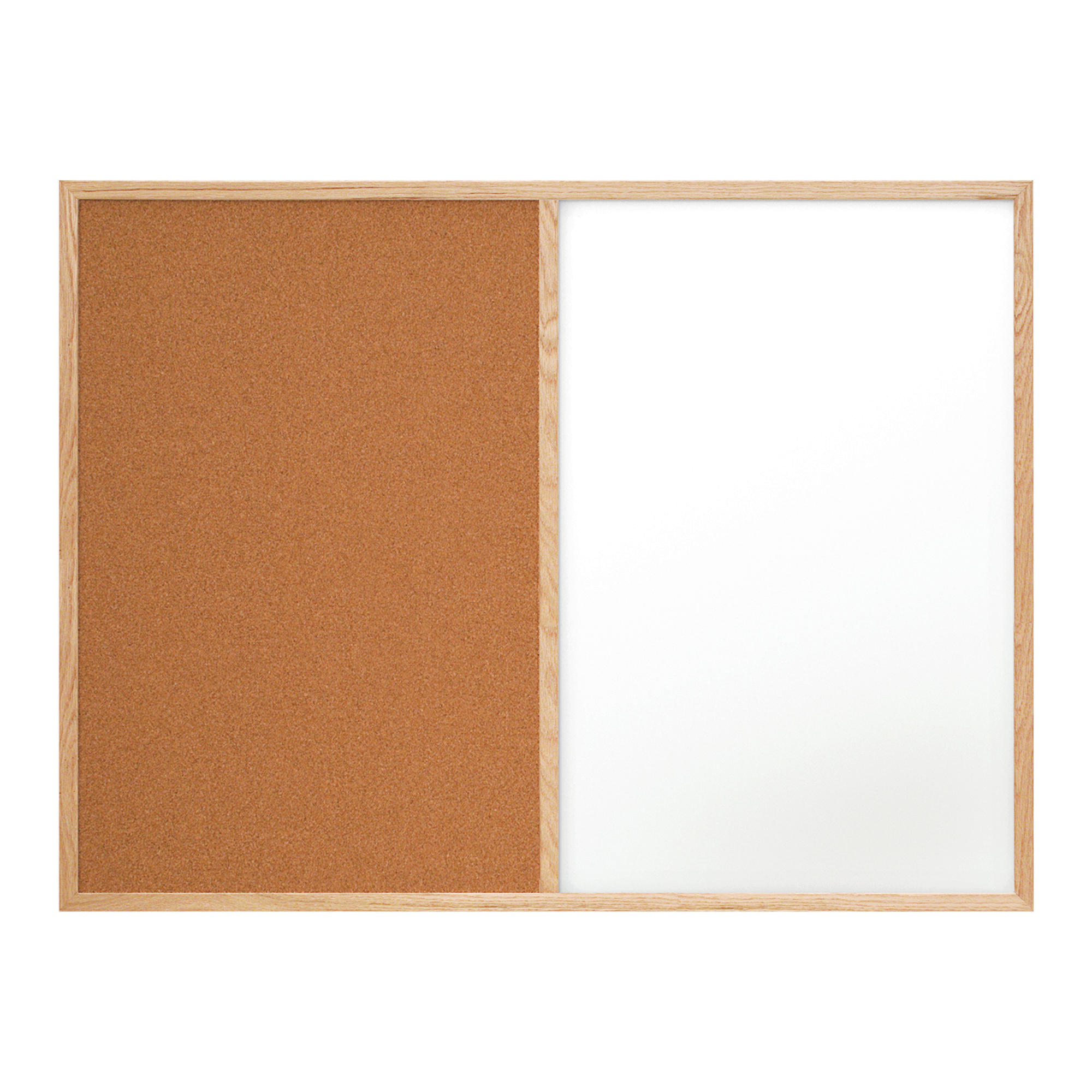 Combination Dry Erase/Cork Board, 4' x 3', Brown/White, 1/Each