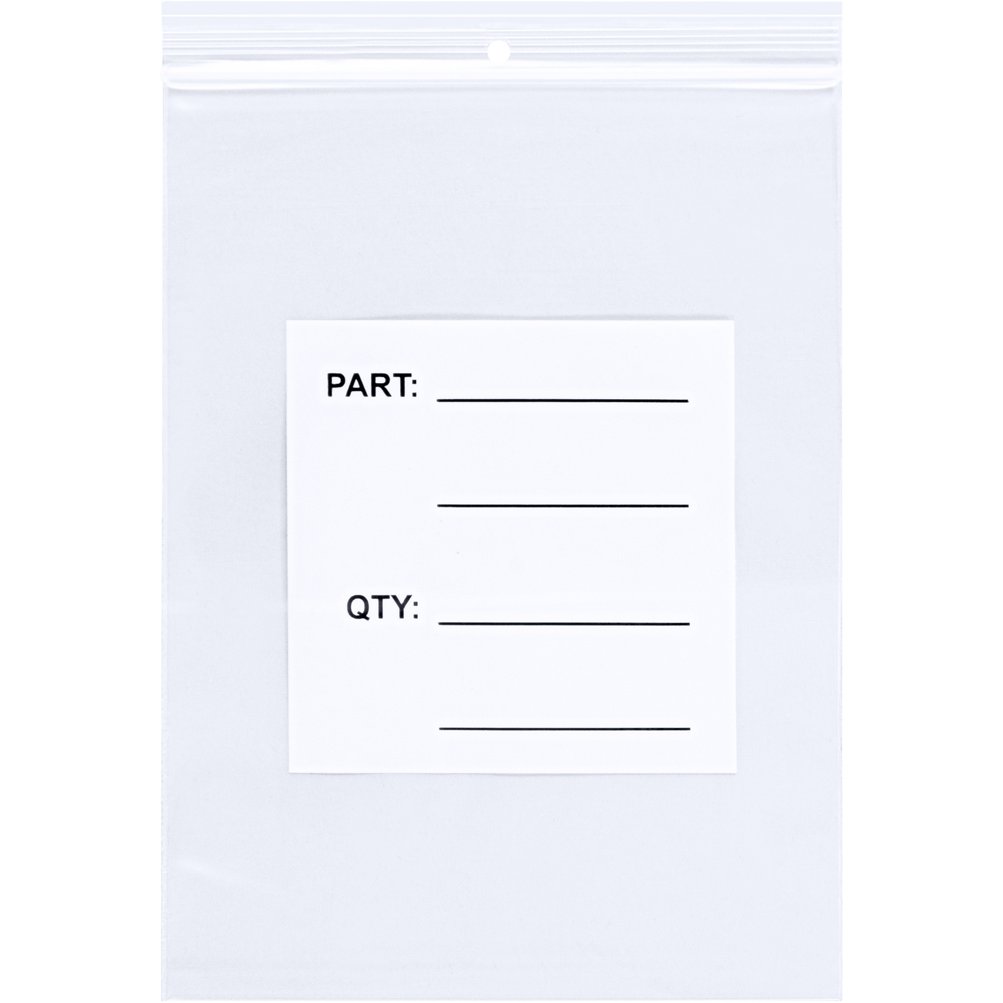 Parts Bags w/Hang Holes, 4 Mil, 10" x 18", Clear, 500/Case