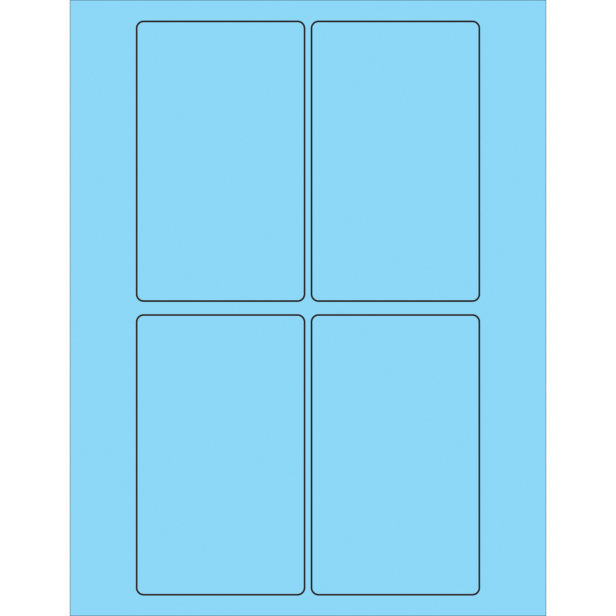 Tape Logic® Rectangle Laser Labels, 3" x 5", Pastel Blue, 400/Case