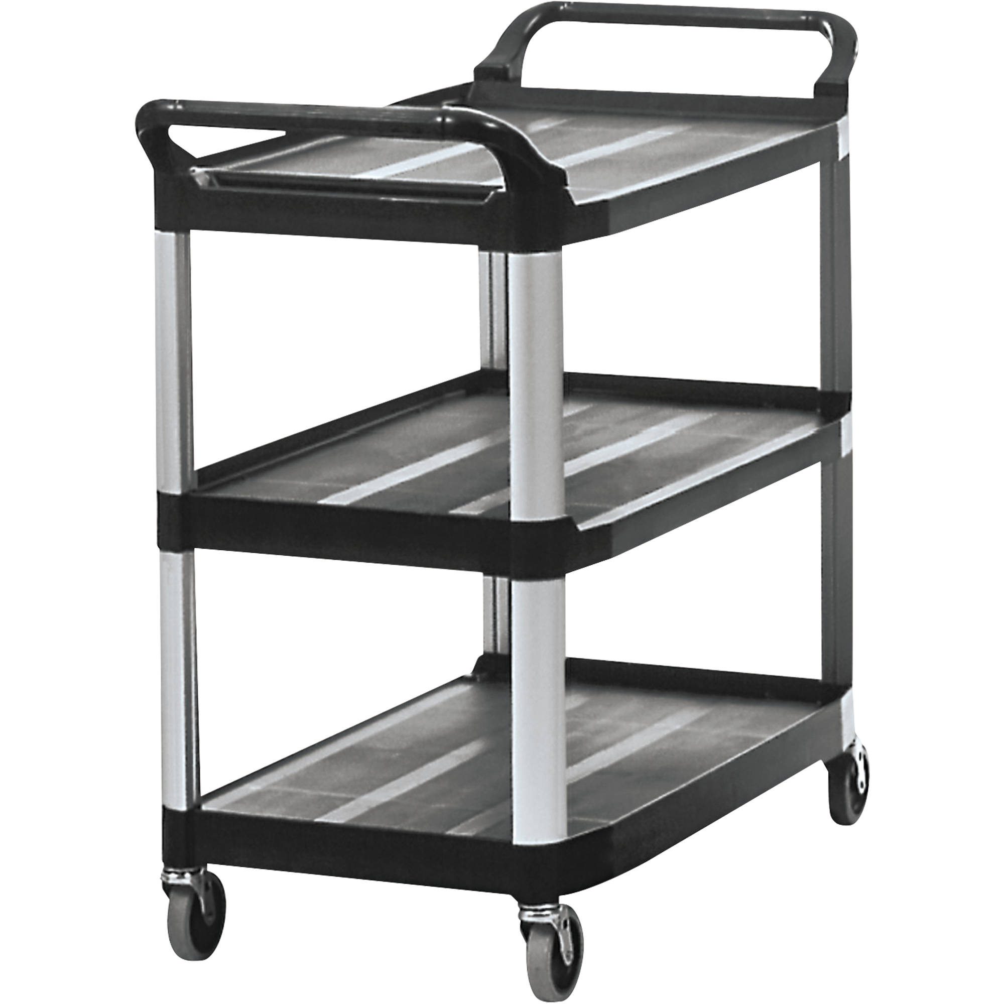 Rubbermaid® Service Cart, 41" x 20" x 38", Black, 1/Each