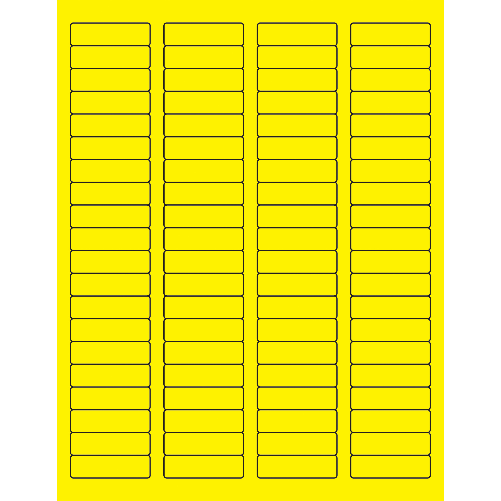 Tape Logic® Rectangle Laser Labels, 1 3/4" x 1/2", Fluorescent Yellow, 8000/Case