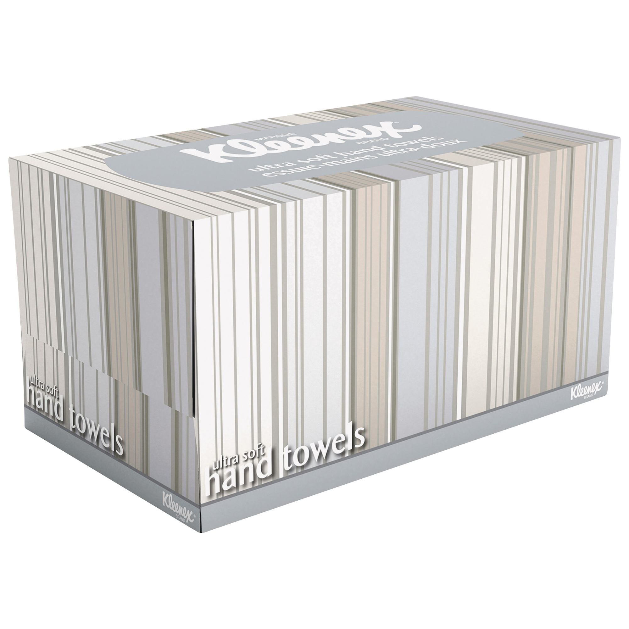 Kleenex® Hand Towels In a Box, 70 Sheets, 9" x 10 1/2", Gray/Beige, 18/Case