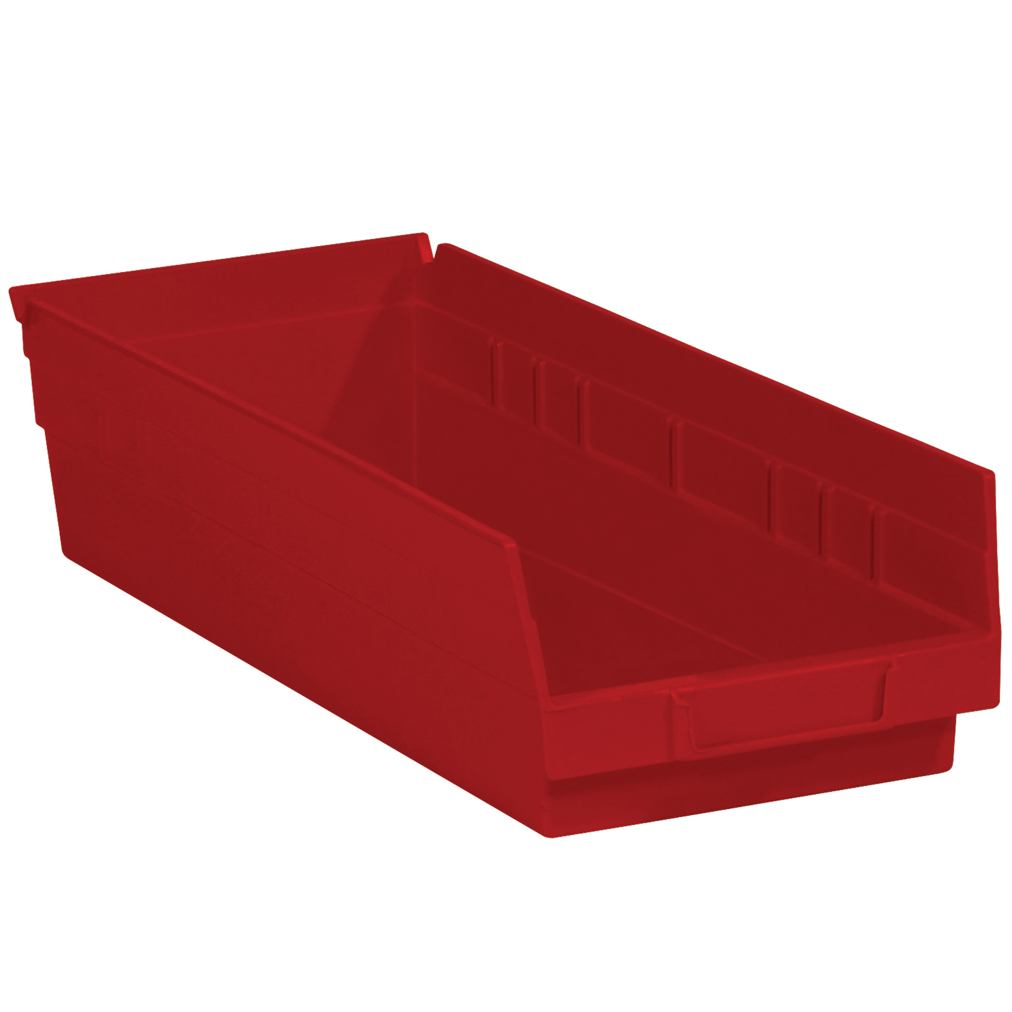 Plastic Shelf Bin Boxes, 17 7/8" x 6 5/8" x 4", Red, 20/Case