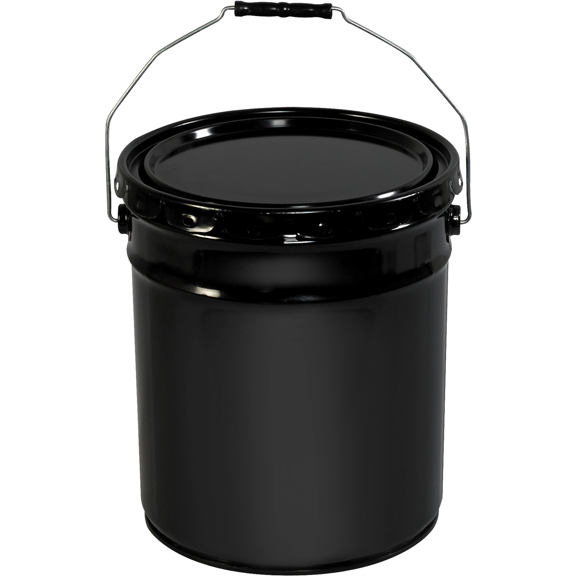 Metal Pail, Open Head with Handle, 5 Gallon, Black, 1/Each
