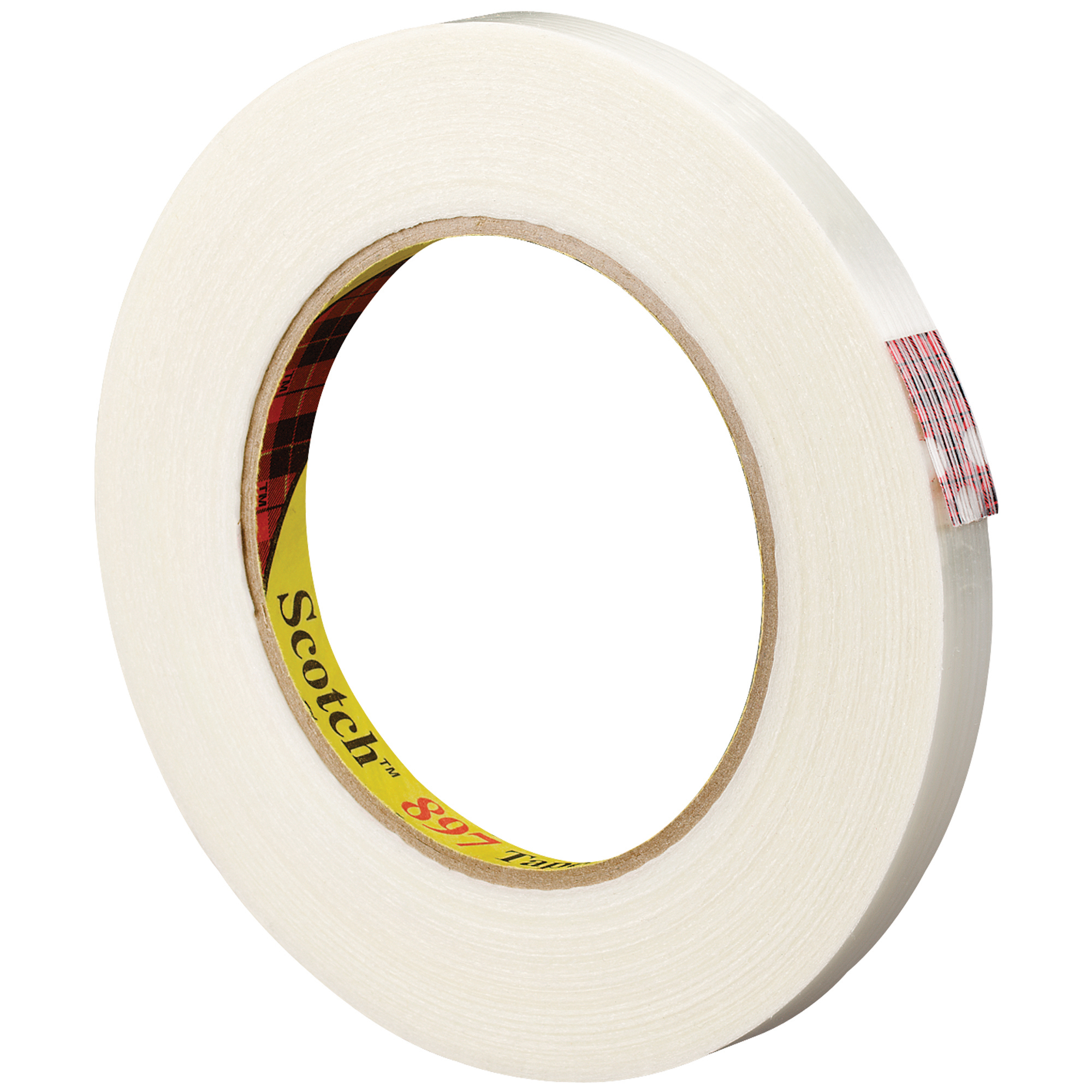 3M™ 897 Strapping Tape, 6.0 Mil, 1/2" x 60 yds., Clear, 12/Case