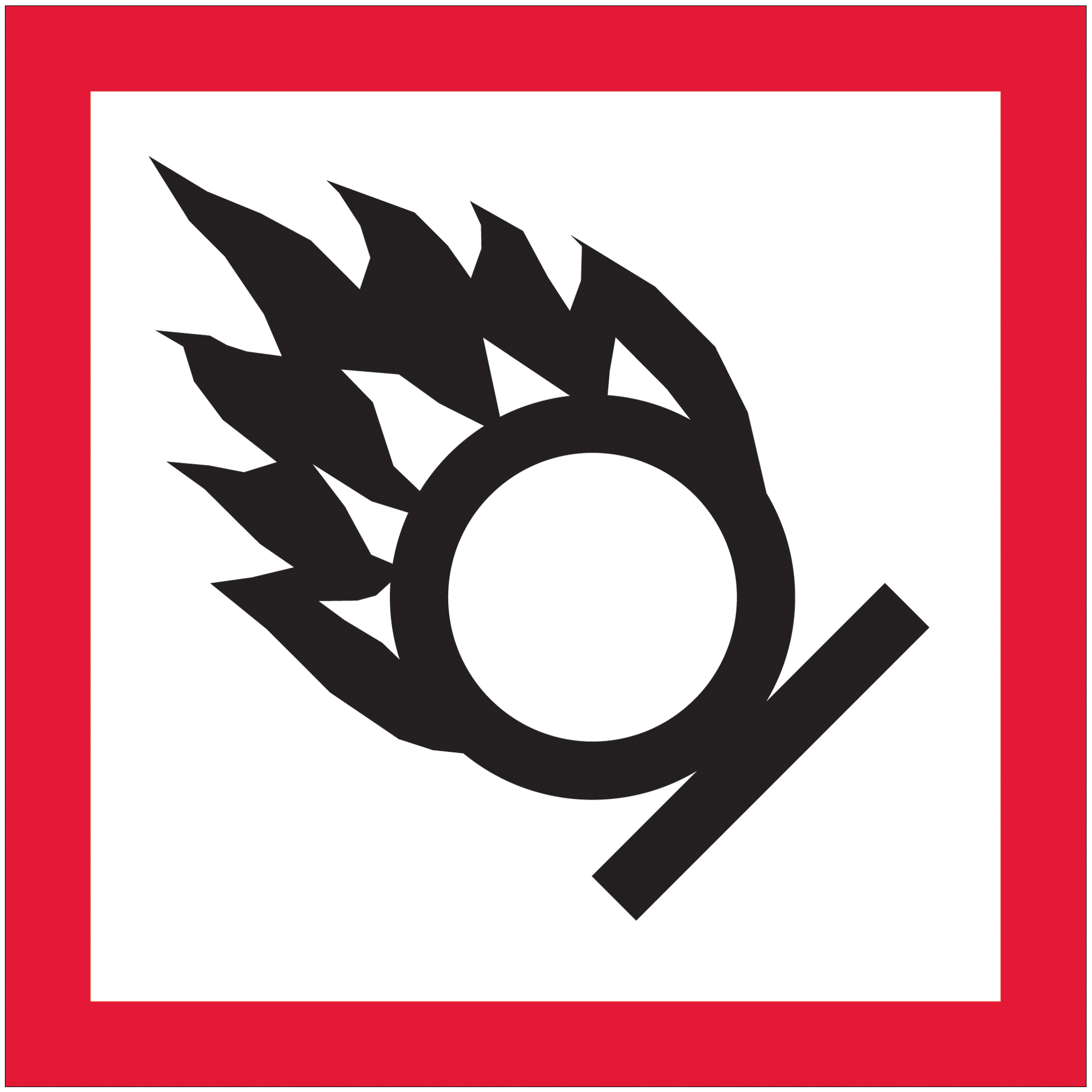 Tape Logic® Pictogram Labels, "Flame Over Circle, 2" x 2", Red/White/Black, 500/Roll