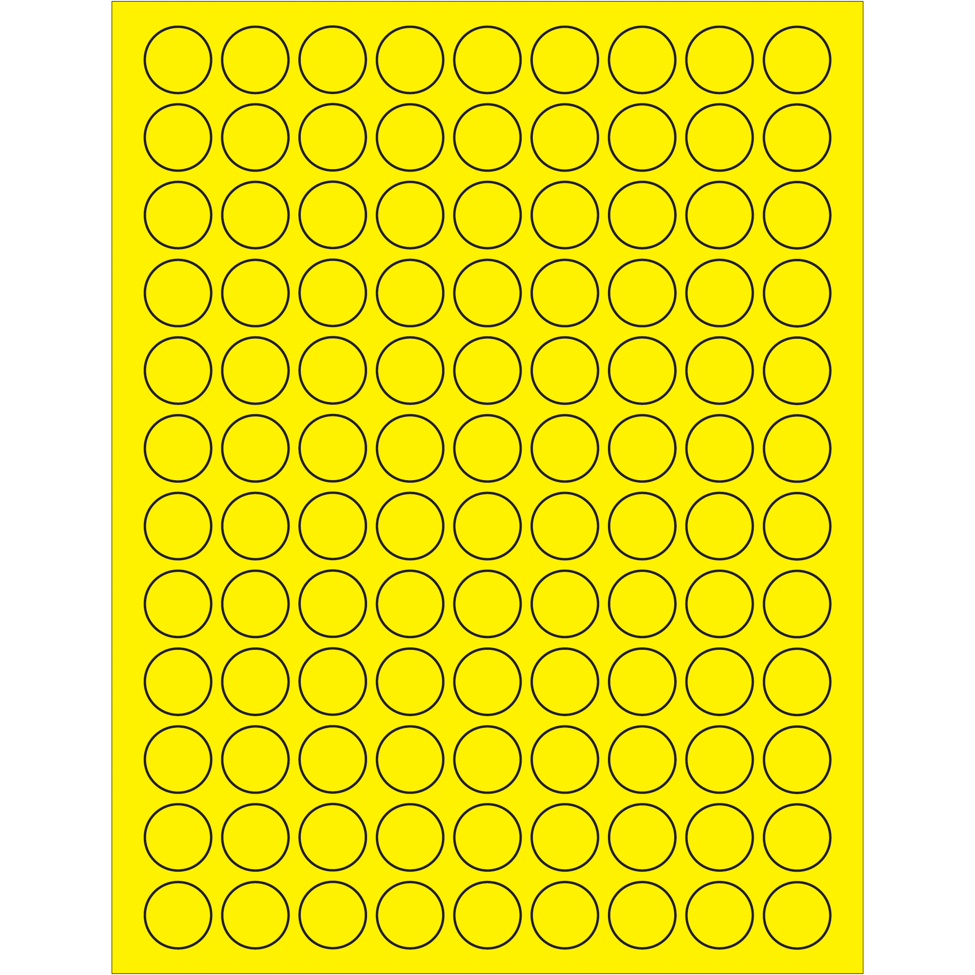 Tape Logic® Fluorescent Circle Laser Labels, 3/4", Fluorescent Yellow, 10800/Case