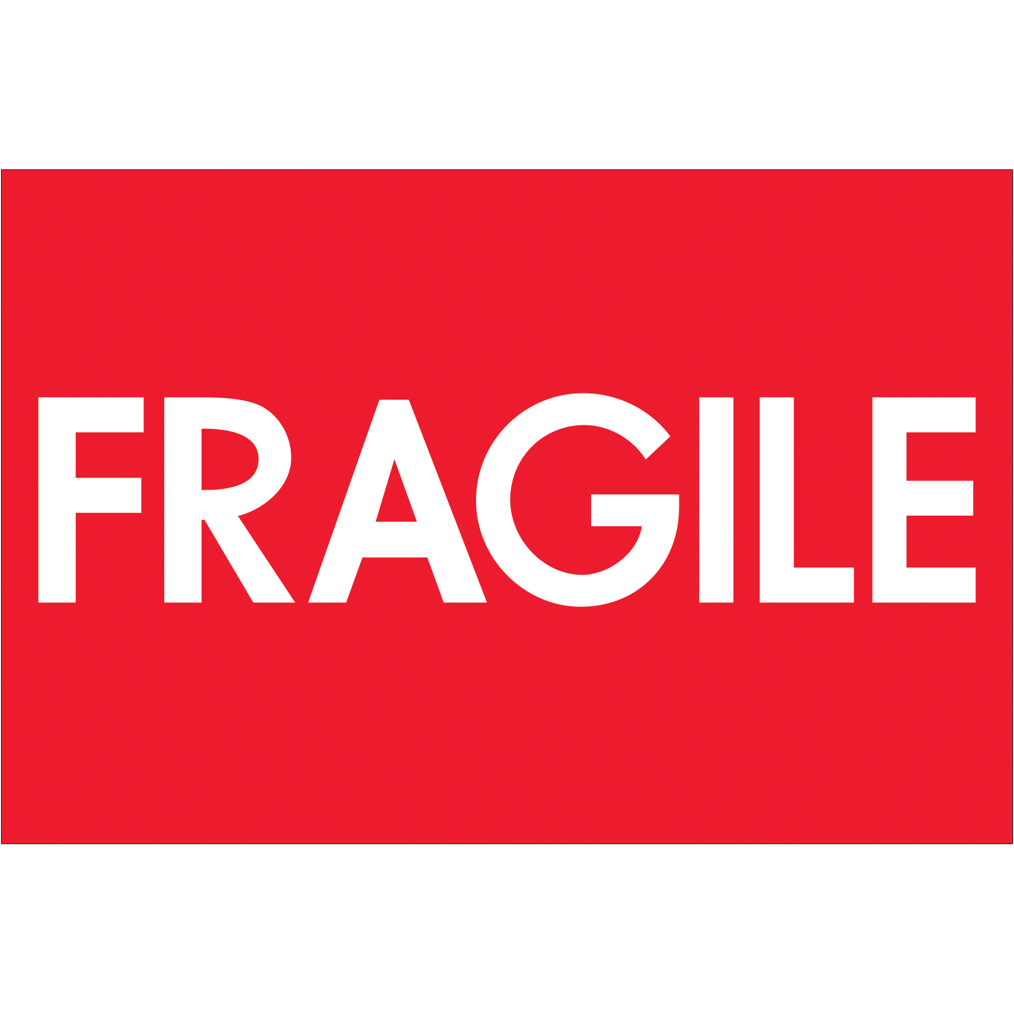 Tape Logic® Labels, "Fragile" (High Gloss), 2" x 3", Red/White, 500/Roll