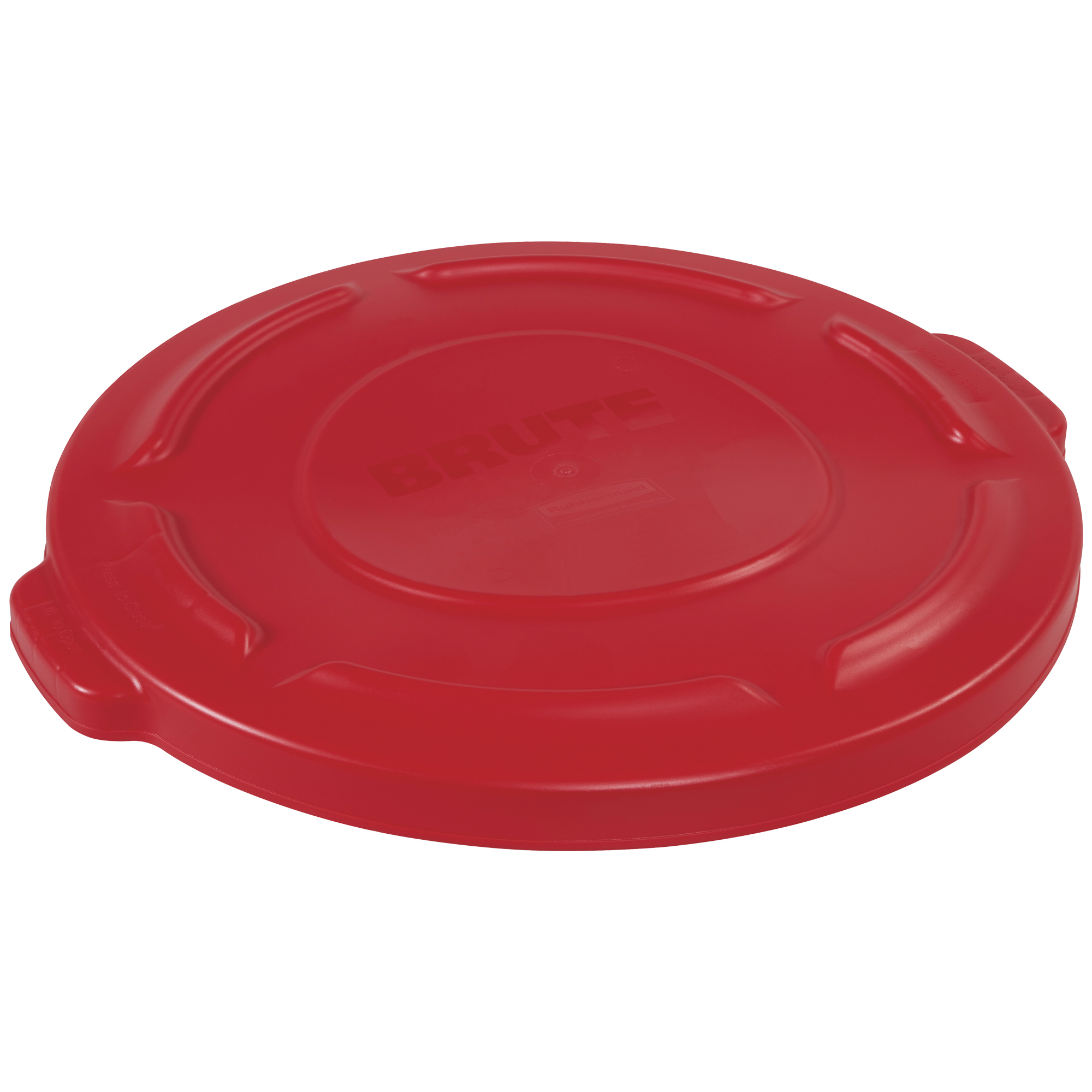 Rubbermaid® Brute® Flat Trash Can Lid, 20 Gallon, 2" x 20", Red, 1/Each