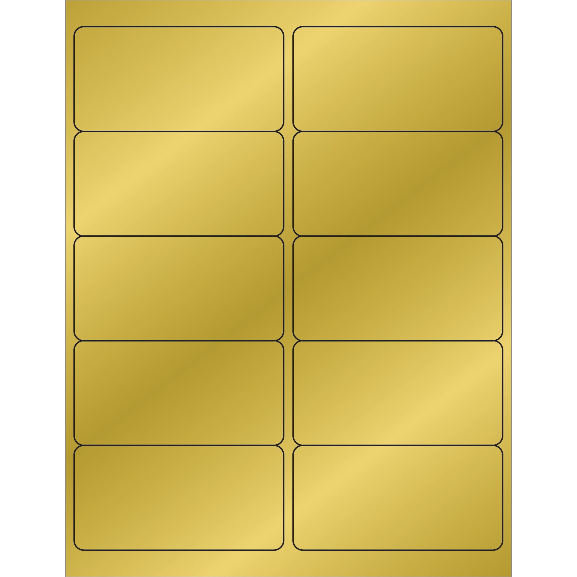Tape Logic® Foil Rectangle Laser Labels, 4" x 2", Gold, 1000/Case