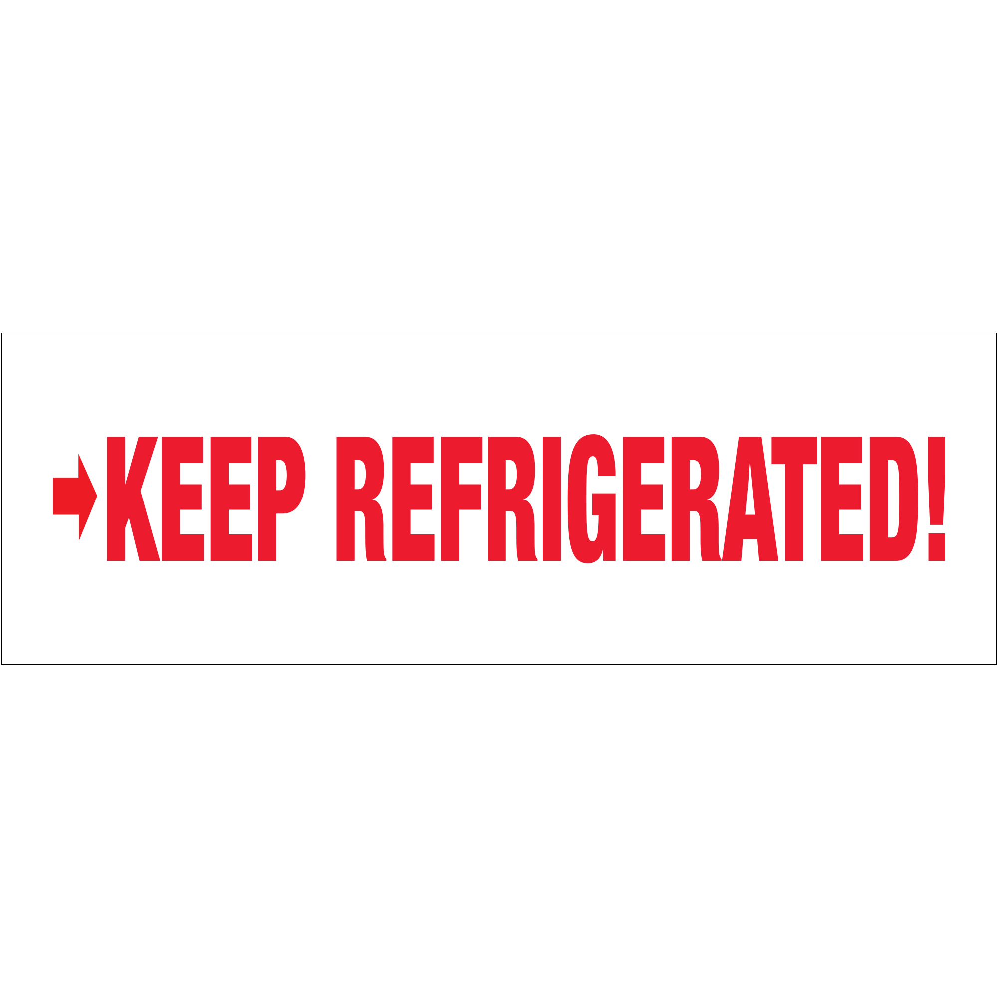 Tape Logic® Pre-Printed Carton Sealing Tape, "Keep Refrigerated", 2.2 Mil, 3" x 110 yds, Red/White, 24/Case