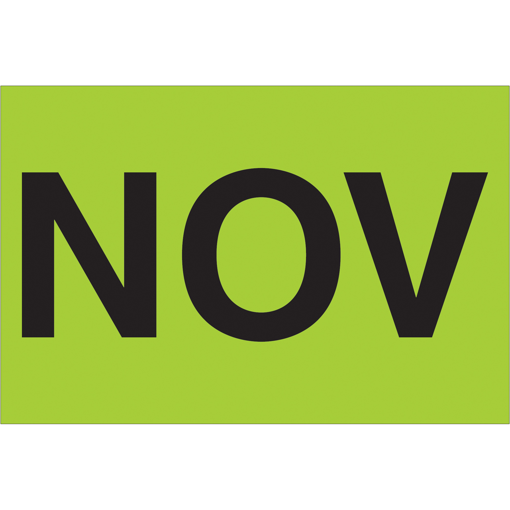 Tape Logic® Months of the Year Labels, "NOV", 2" x 3", Fluorescent Green, 500/Roll