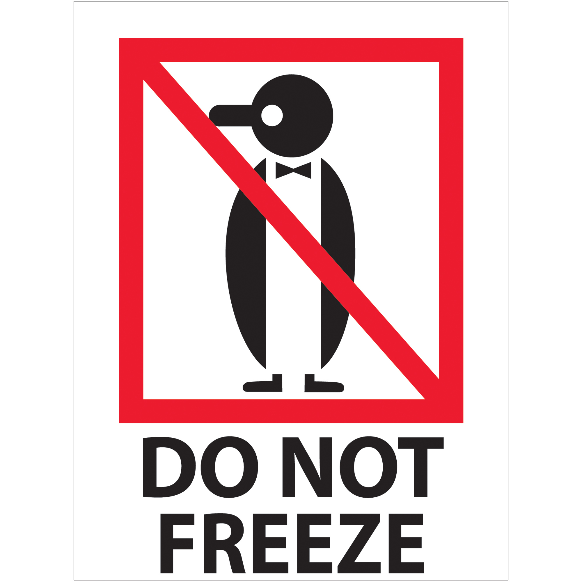 Tape Logic® Labels, "Do Not Freeze", 3" x 4", Red/White/Black, 500/Roll