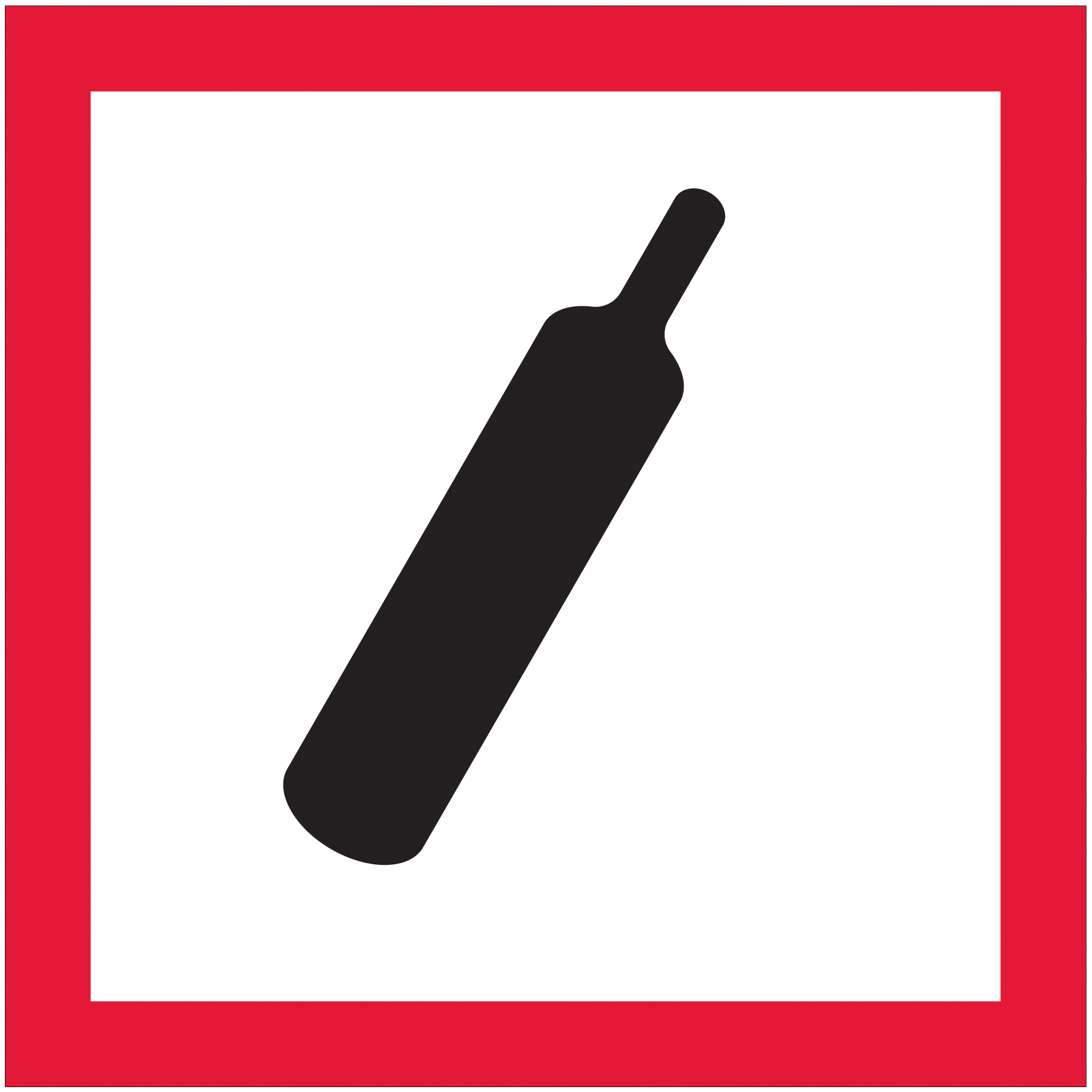 Tape Logic® Pictogram Labels, Gas Cylinder, 1" x 1", Black/Red/White, 500/Roll