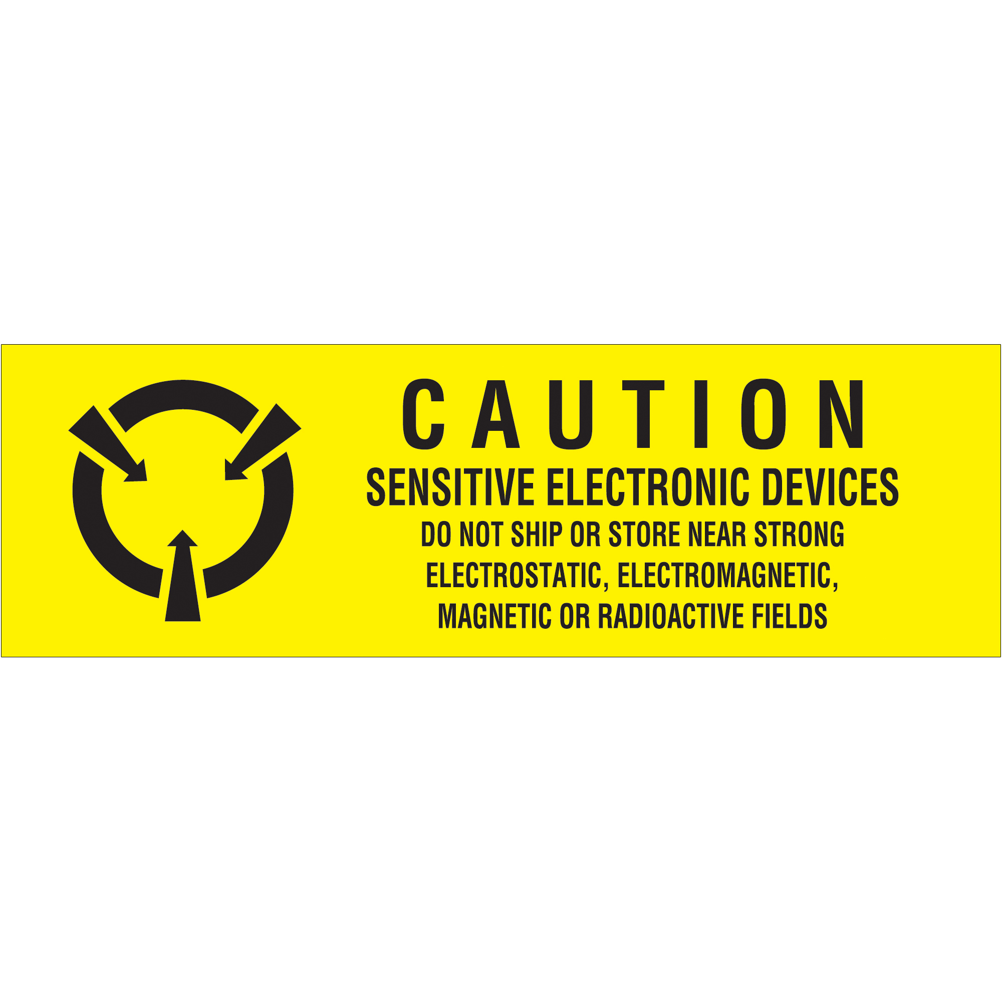 Tape Logic® Labels, "Sensitive Electronic Devices", 5/8" x 2", Black/Yellow, 500/Roll