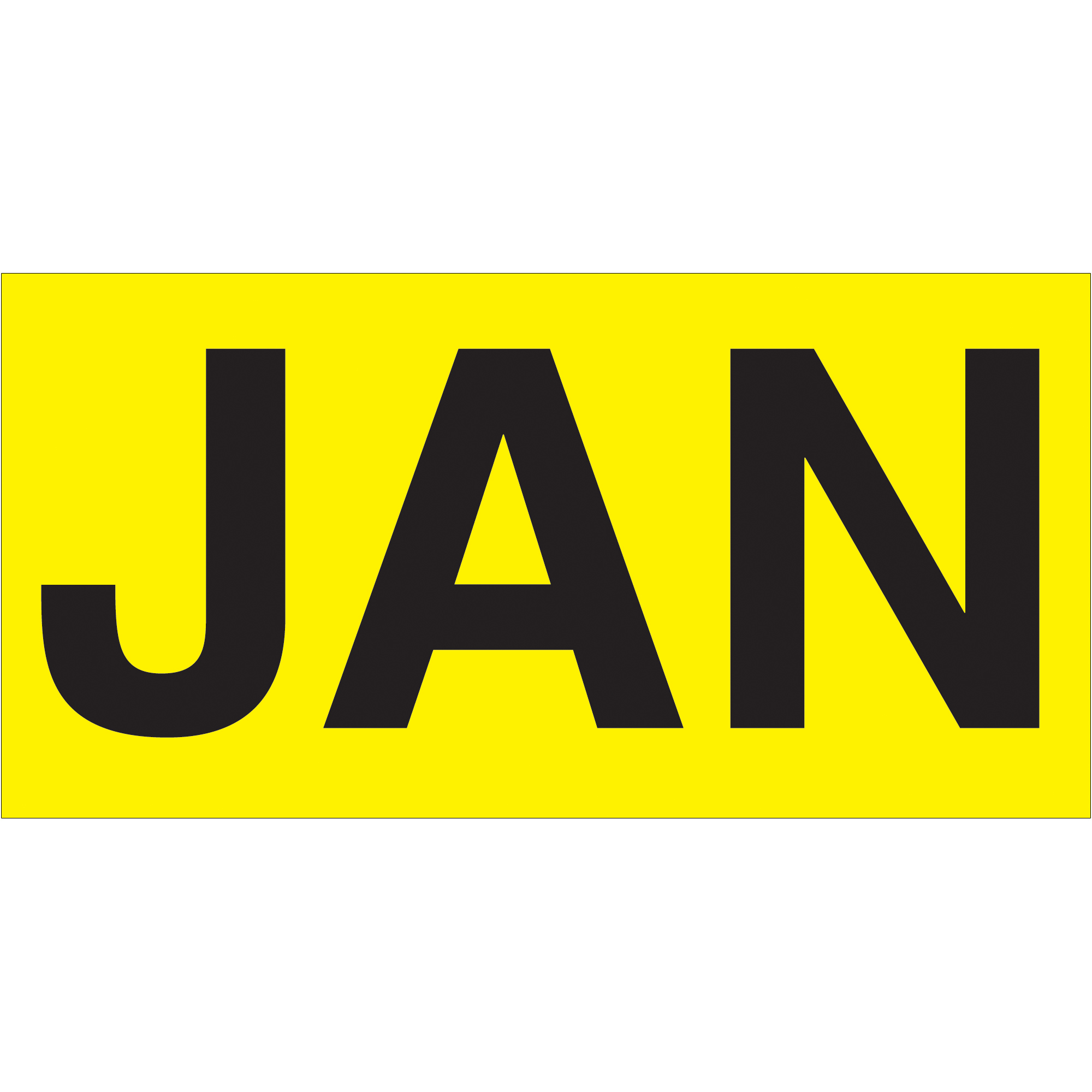 Tape Logic® Months of the Year Labels, "JAN", 3" x 6", Fluorescent Yellow, 500/Roll