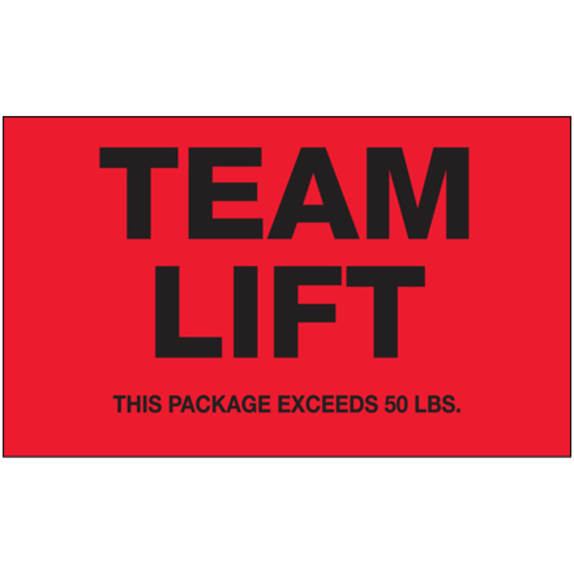 Tape Logic® "Team Lift", 3" x 5" Circle, Fluorescent Red, 500/Roll