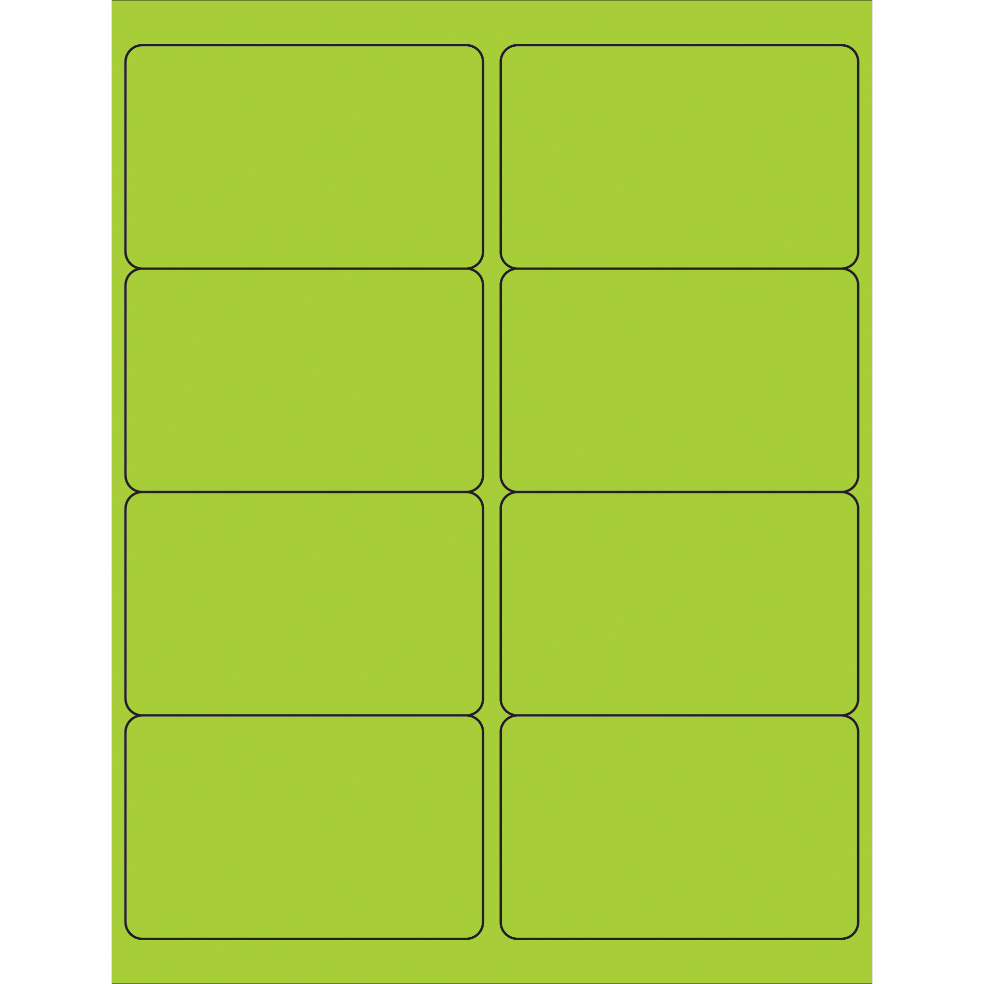 Tape Logic® Rectangle Laser Labels, 4" x 2 1/2", Fluorescent Green, 800/Case