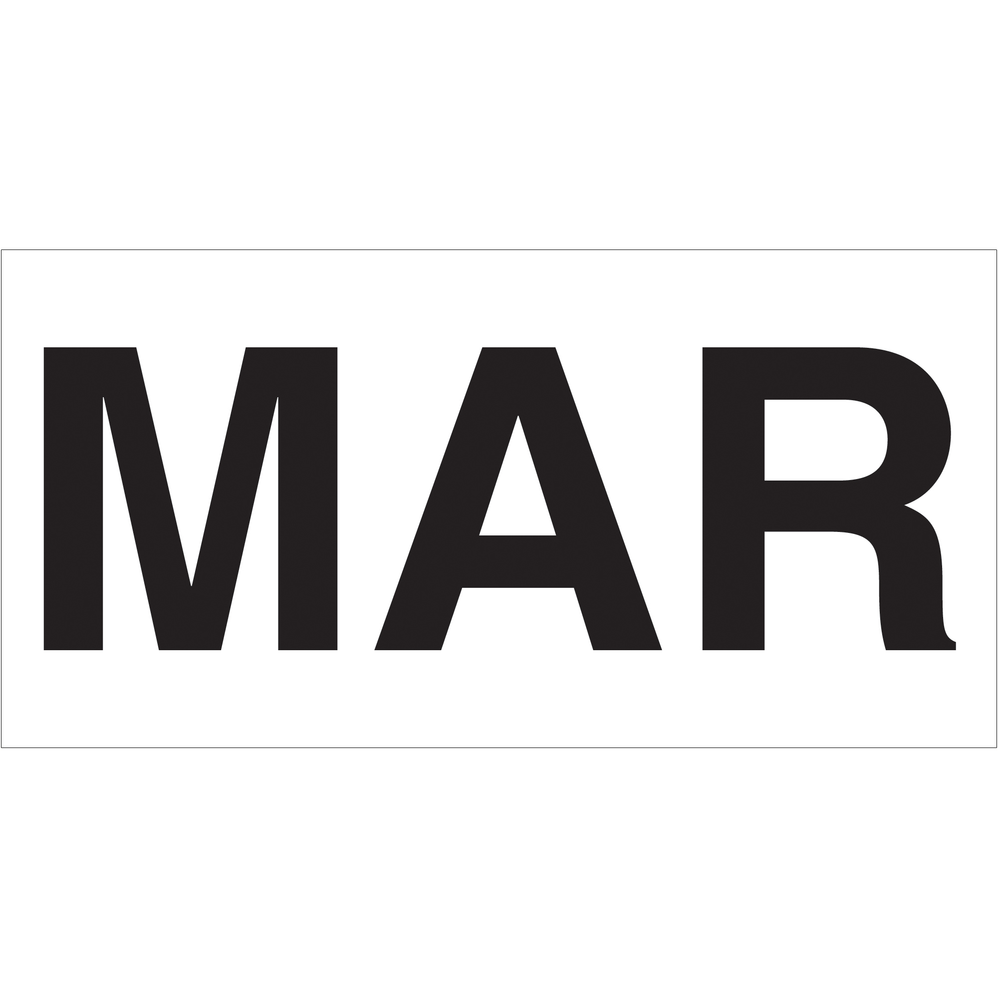 Tape Logic® Months of the Year Labels, "MAR", 3" x 6", White, 500/Roll