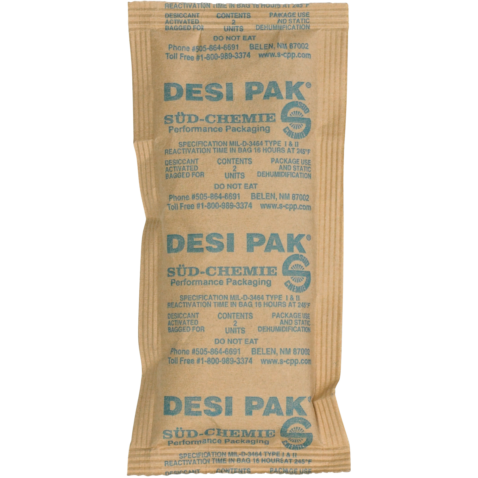 Clay Desiccants, 5 Gallon Pail, 3" x 6" x 3/8", Kraft, 150/Case