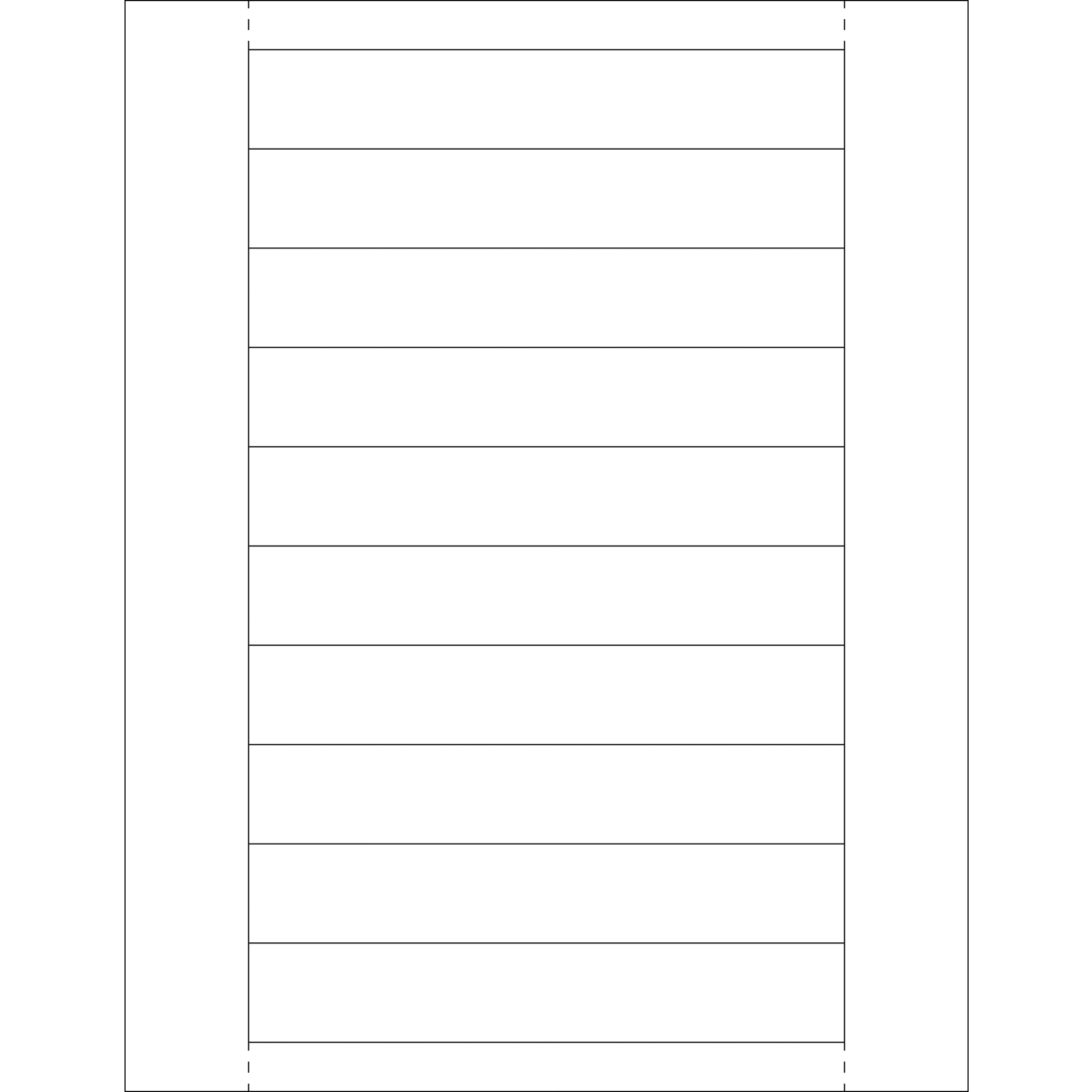 Plastic Label Holder Insert Cards, 1" x 6", White, 500/Case