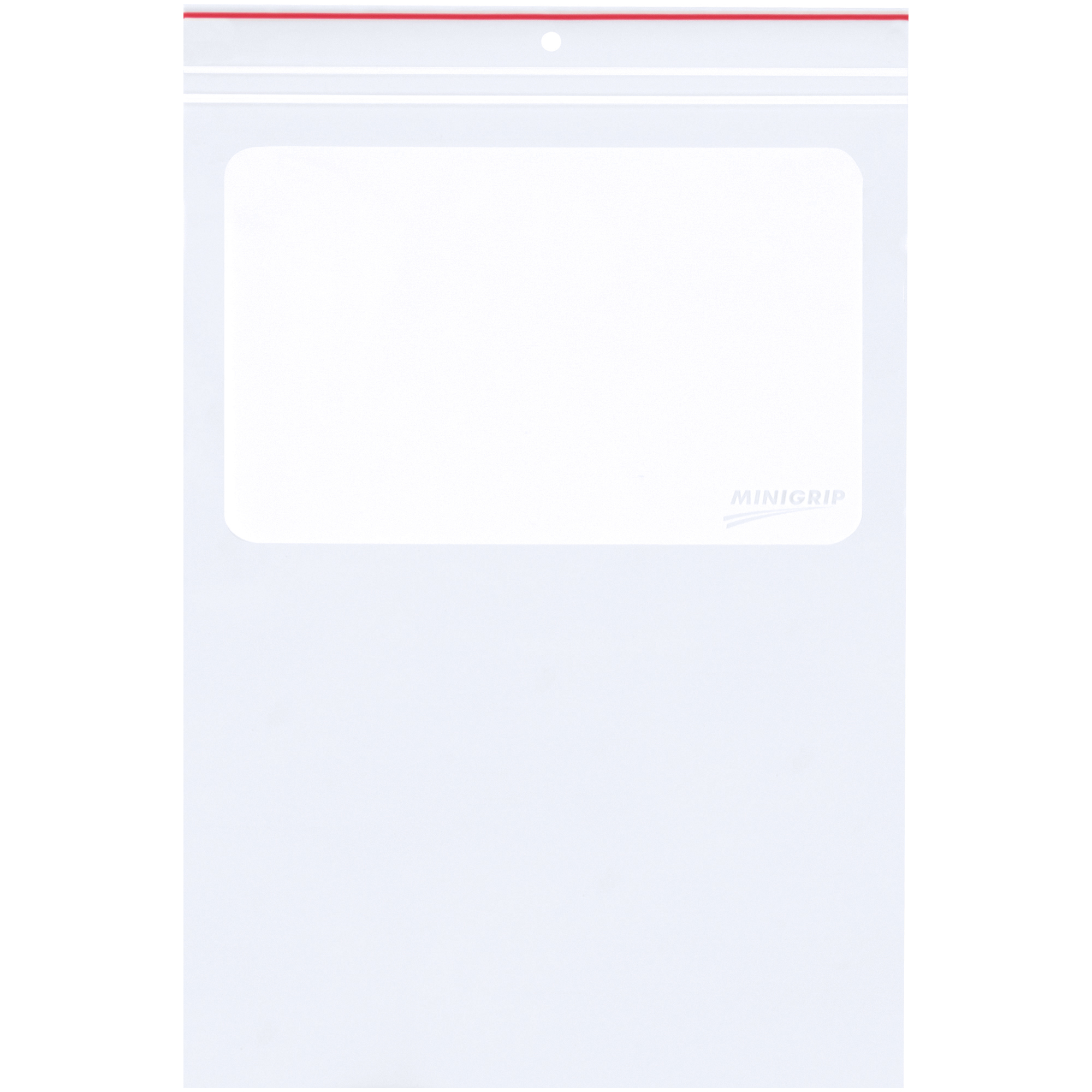 Minigrip® White Block 4 Mil Reclosable Poly Bags w/Hang Holes, 6" x 9", Clear, 1000/Case