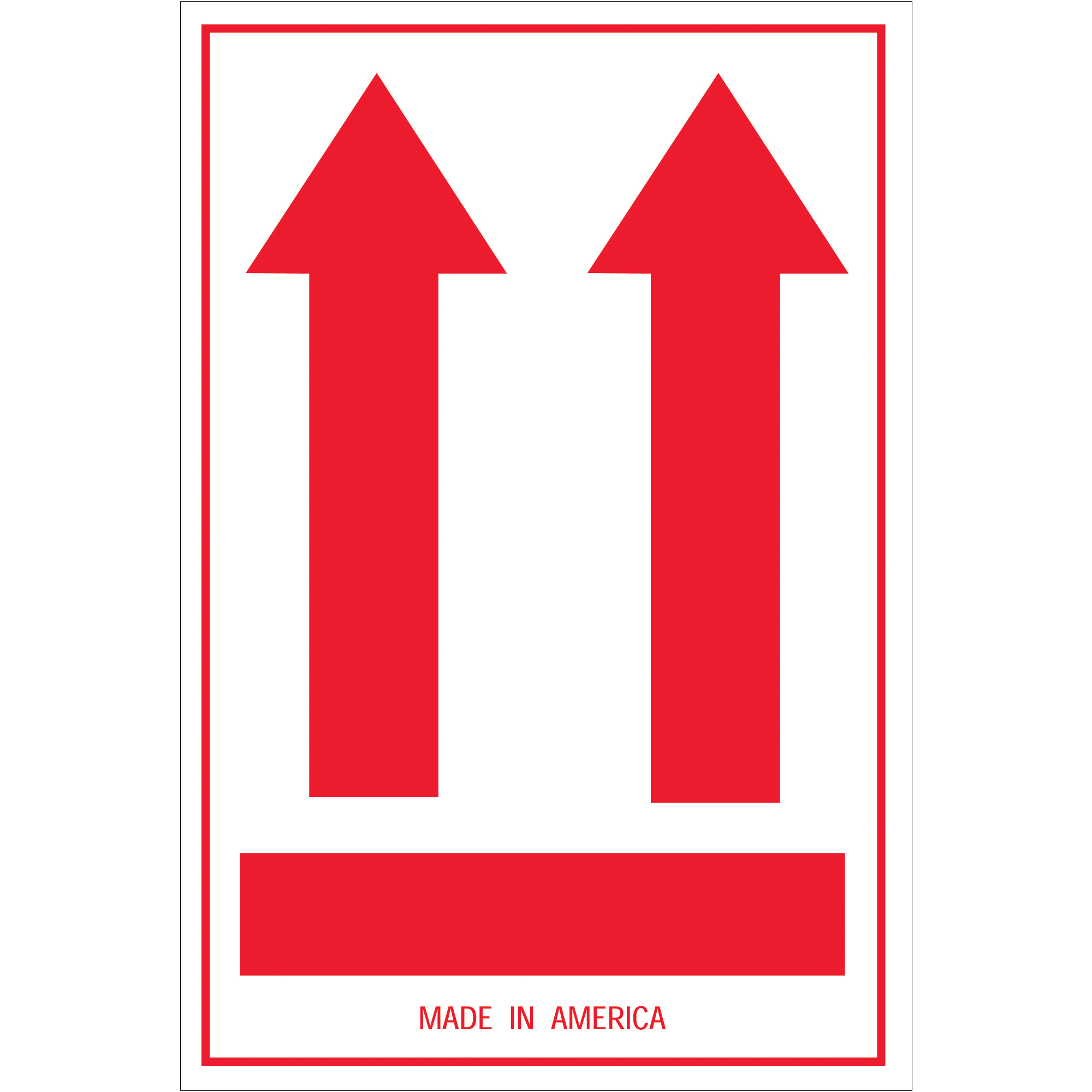 Tape Logic® Labels, (Two Red Arrows Over Red Bar), 4" x 6", 500/Roll