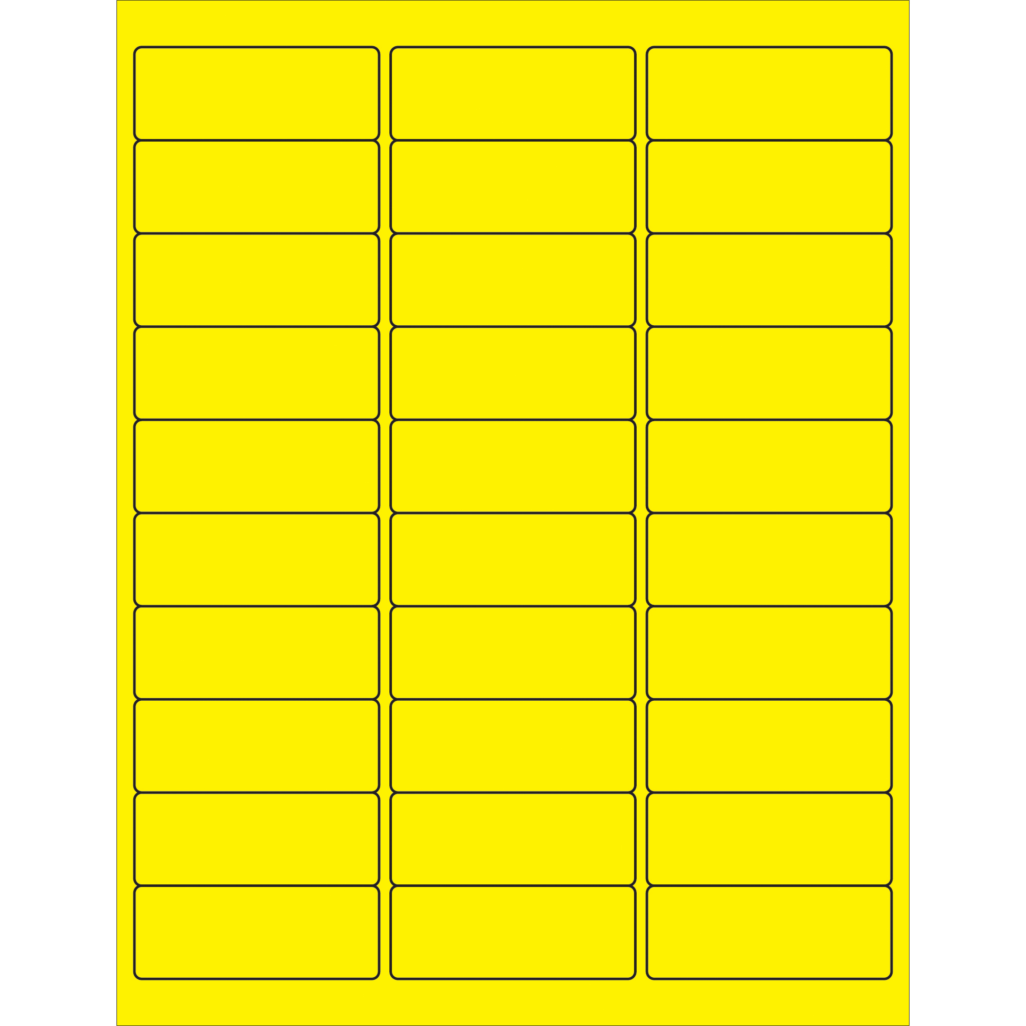 Tape Logic® Removable Rectangle Laser Labels, 2 5/8" x 1", Fluorescent Yellow, 3000/Case
