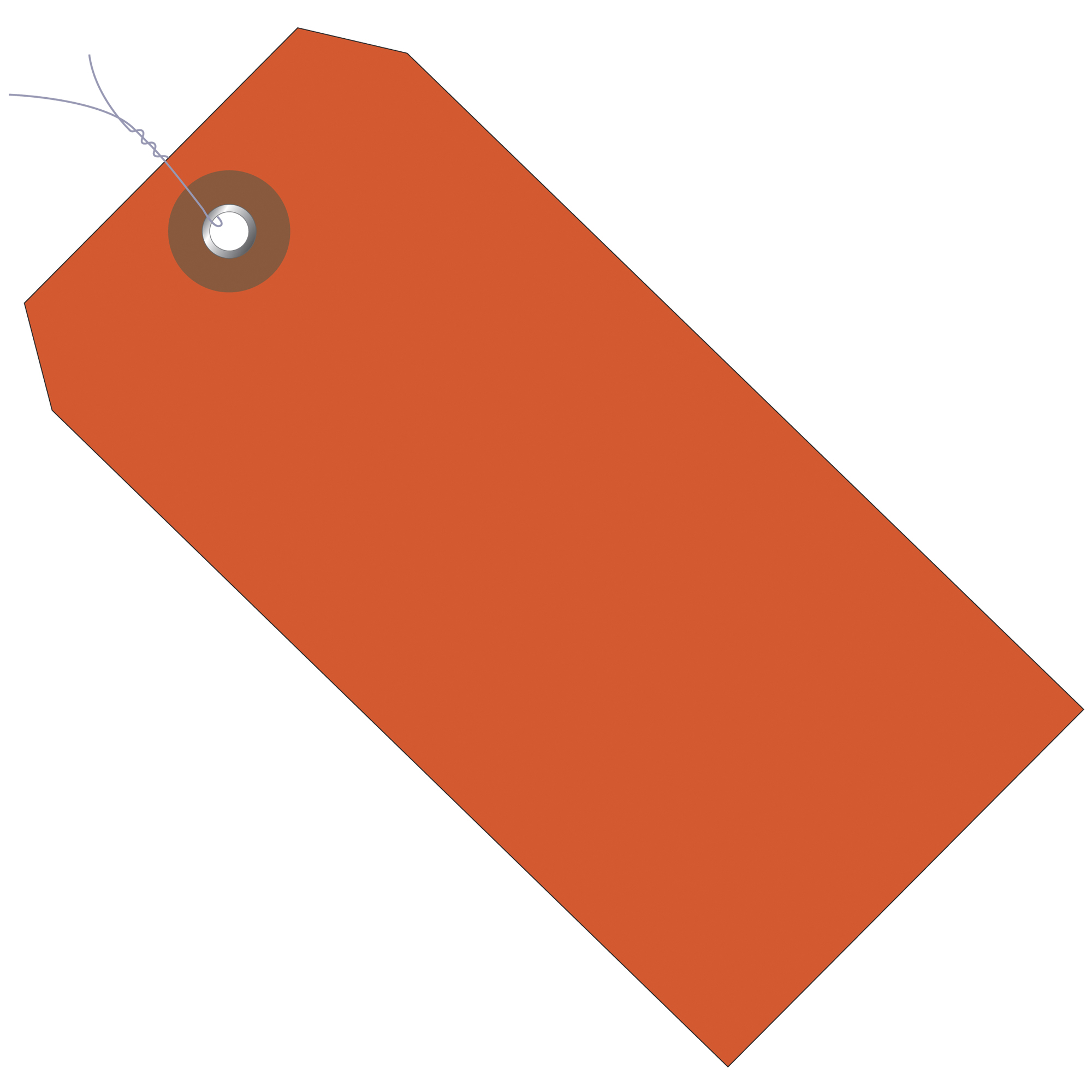 Plastic Shipping Tags, Pre-Wired, 6 1/4" x 3 1/8", Orange, 100/Case