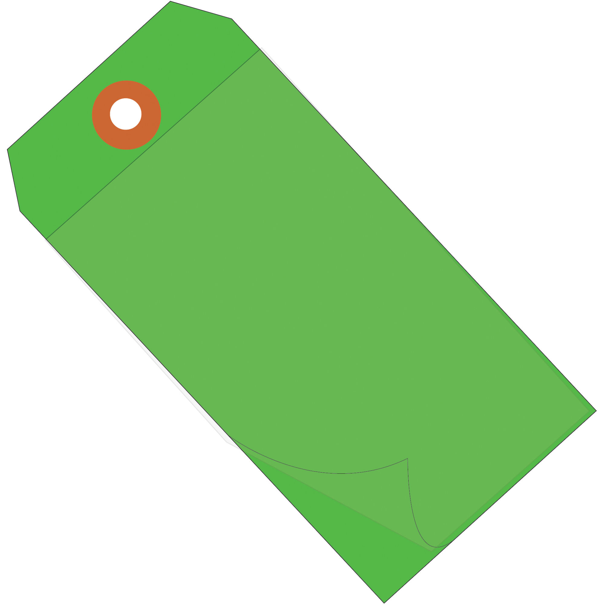 Self Laminating Tags, 4 3/4" x 2 3/8", Green, 100/Case