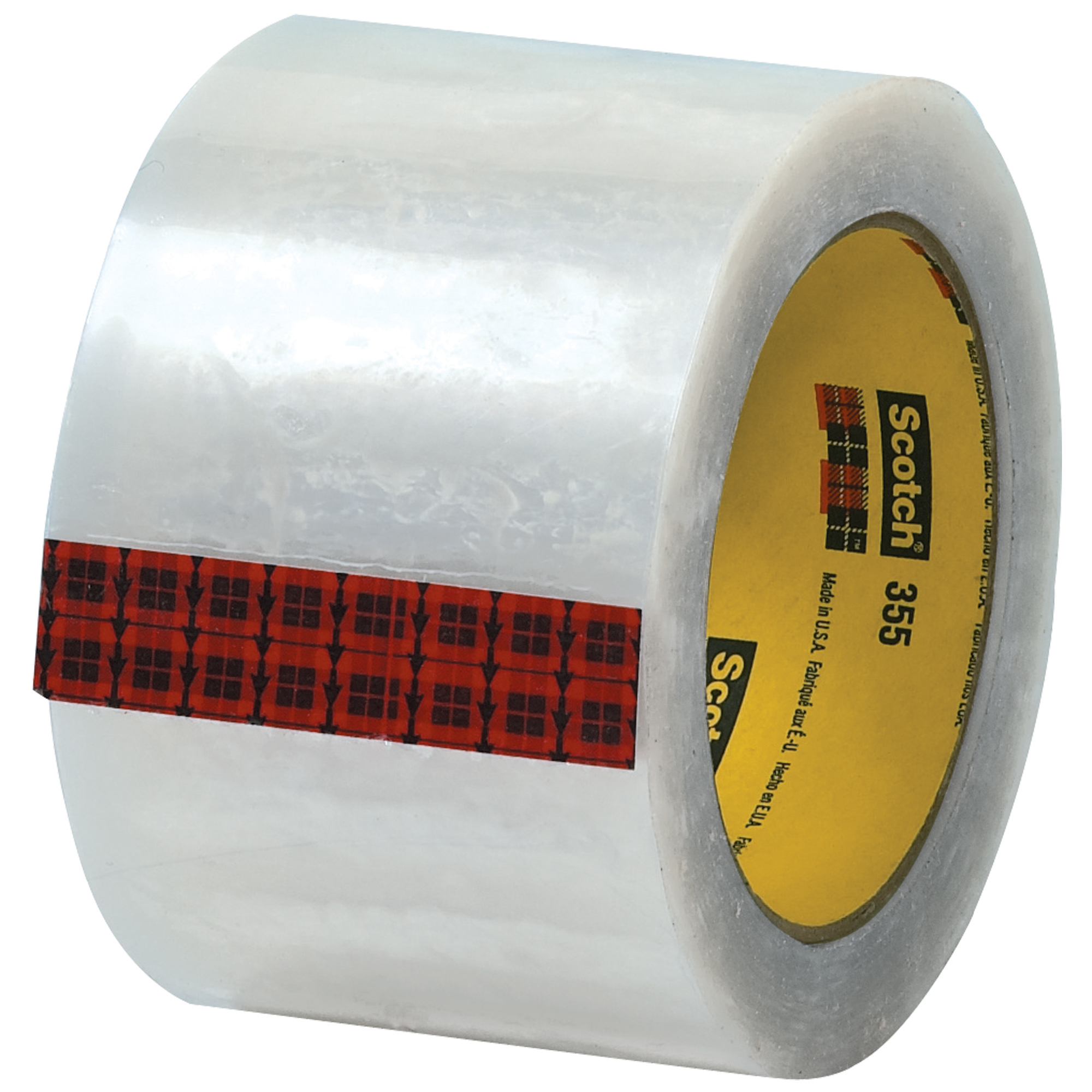 3M™ 355 Carton Sealing Tape, 3.5 Mil, 3" x 55 yds., Clear, 6/Case
