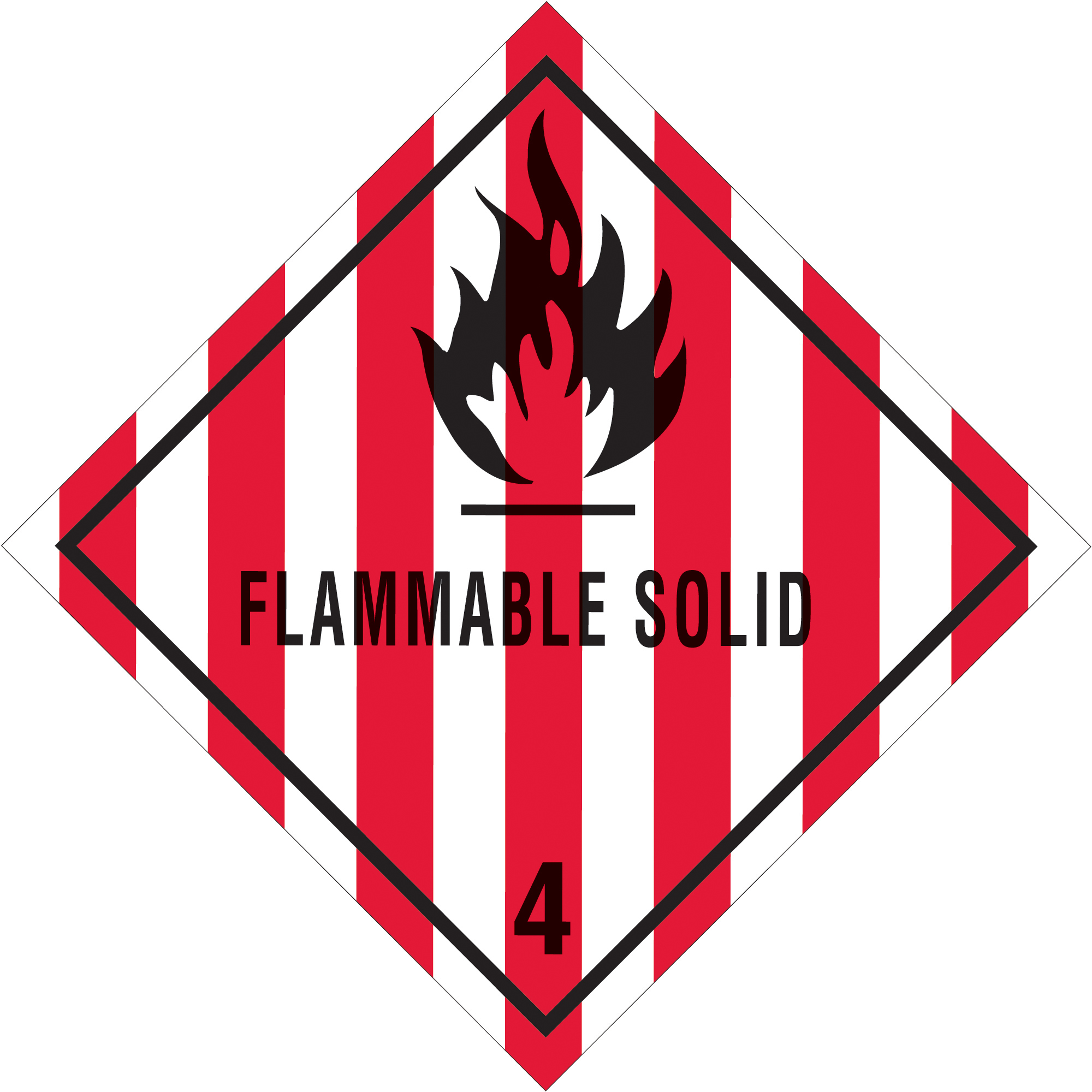 Tape Logic® Labels, "Flammable Solid - 4", 4" x 4", Red/White/Black, 500/Roll