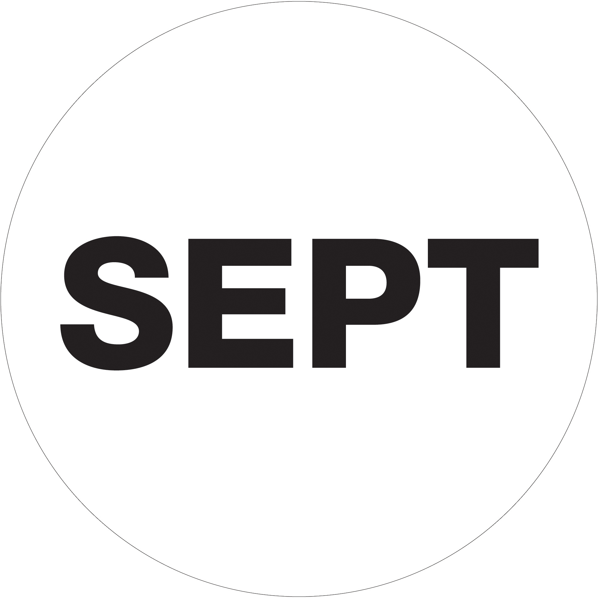 Tape Logic® Months of the Year Labels, "SEPT, 1" Circle, White, 500/Roll