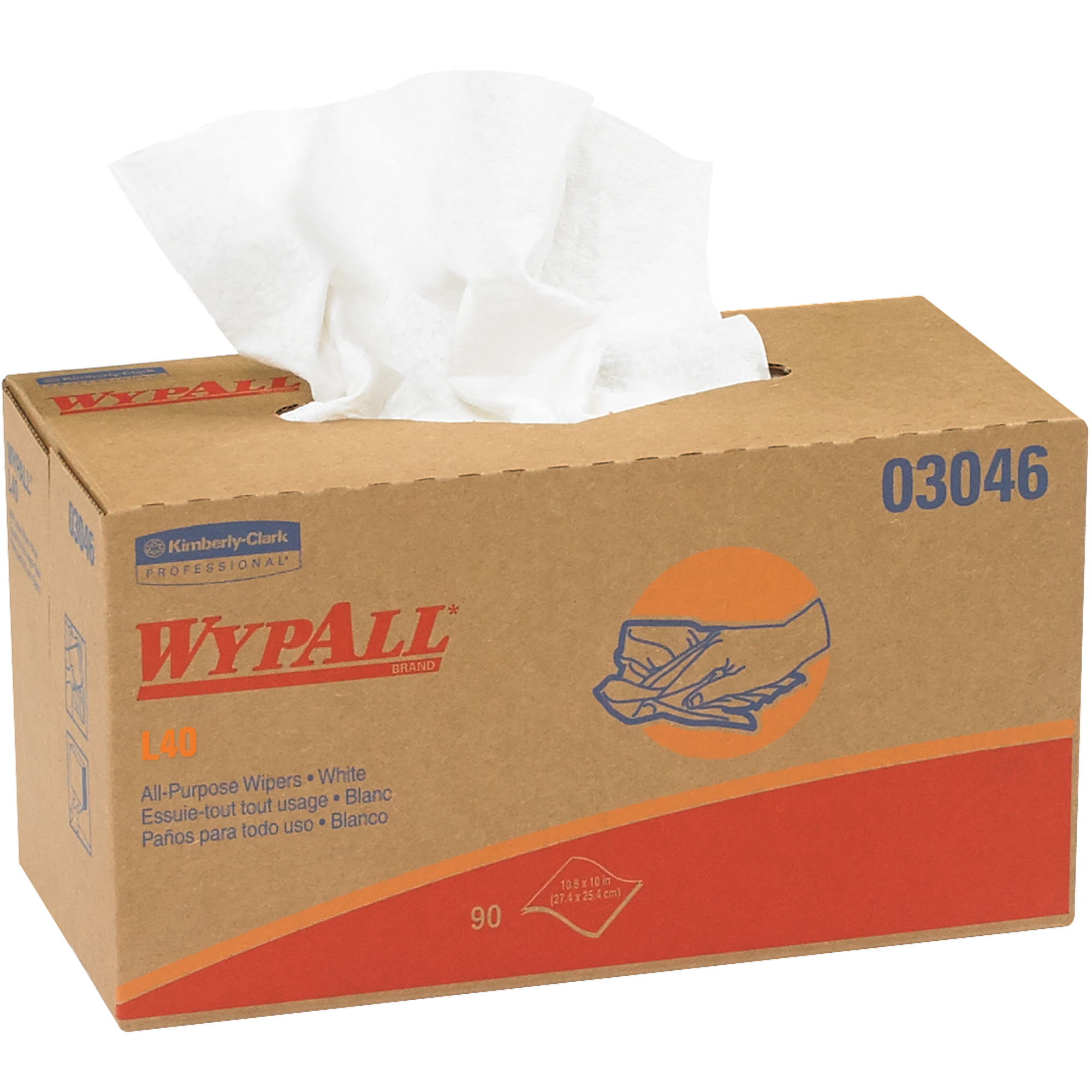 WypALL® L40 All Purpose Wipers Dispenser Box, White, 810/Case