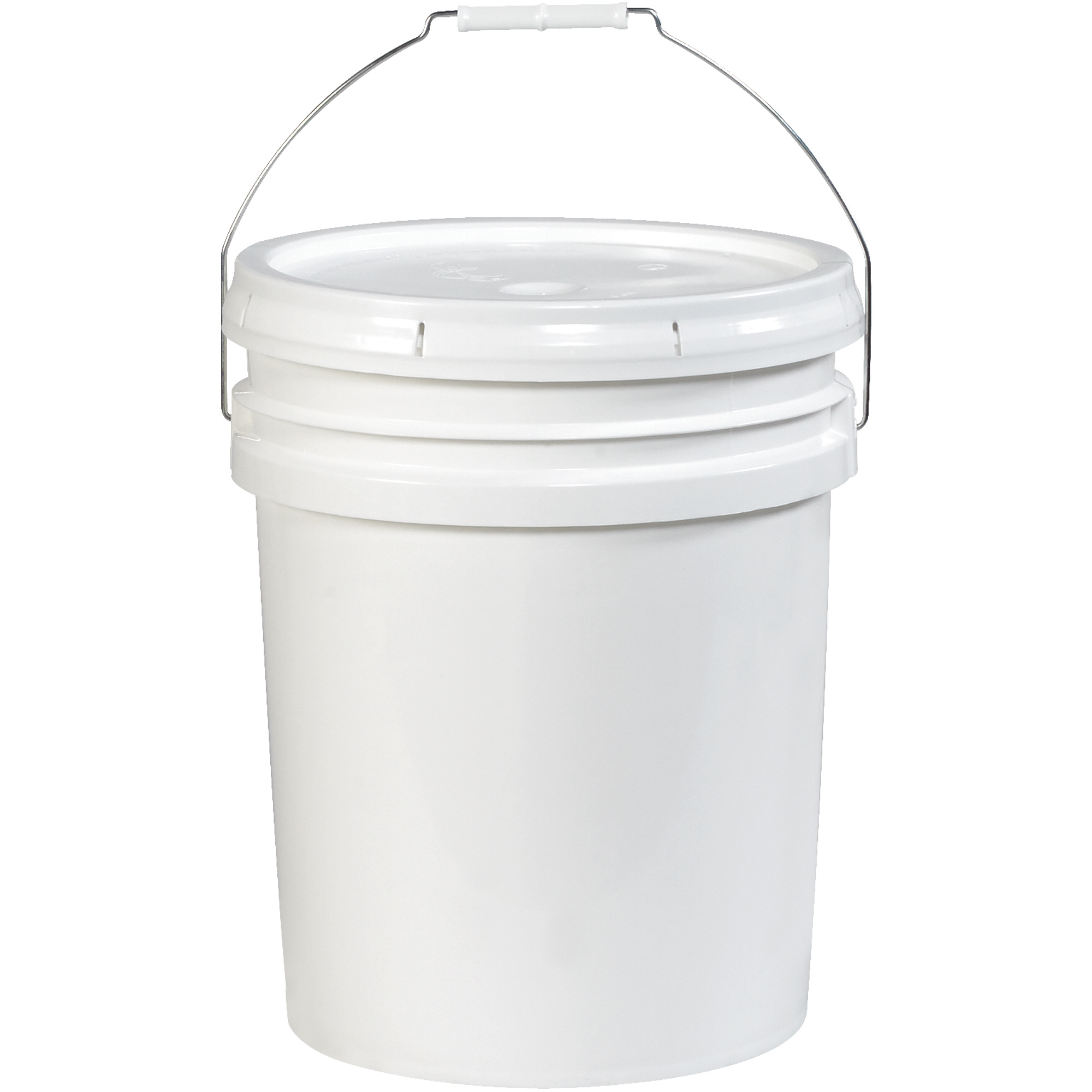 Plastic Pail, Open Head, 5 Gallon, White, 1/Each