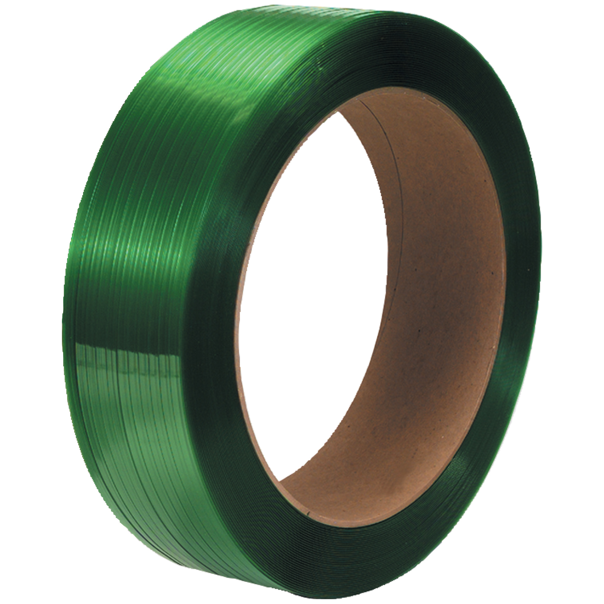 Polyester Strapping, Smooth, 16" x 6" Core, 1/2" x 7200', Green, 1/Coil