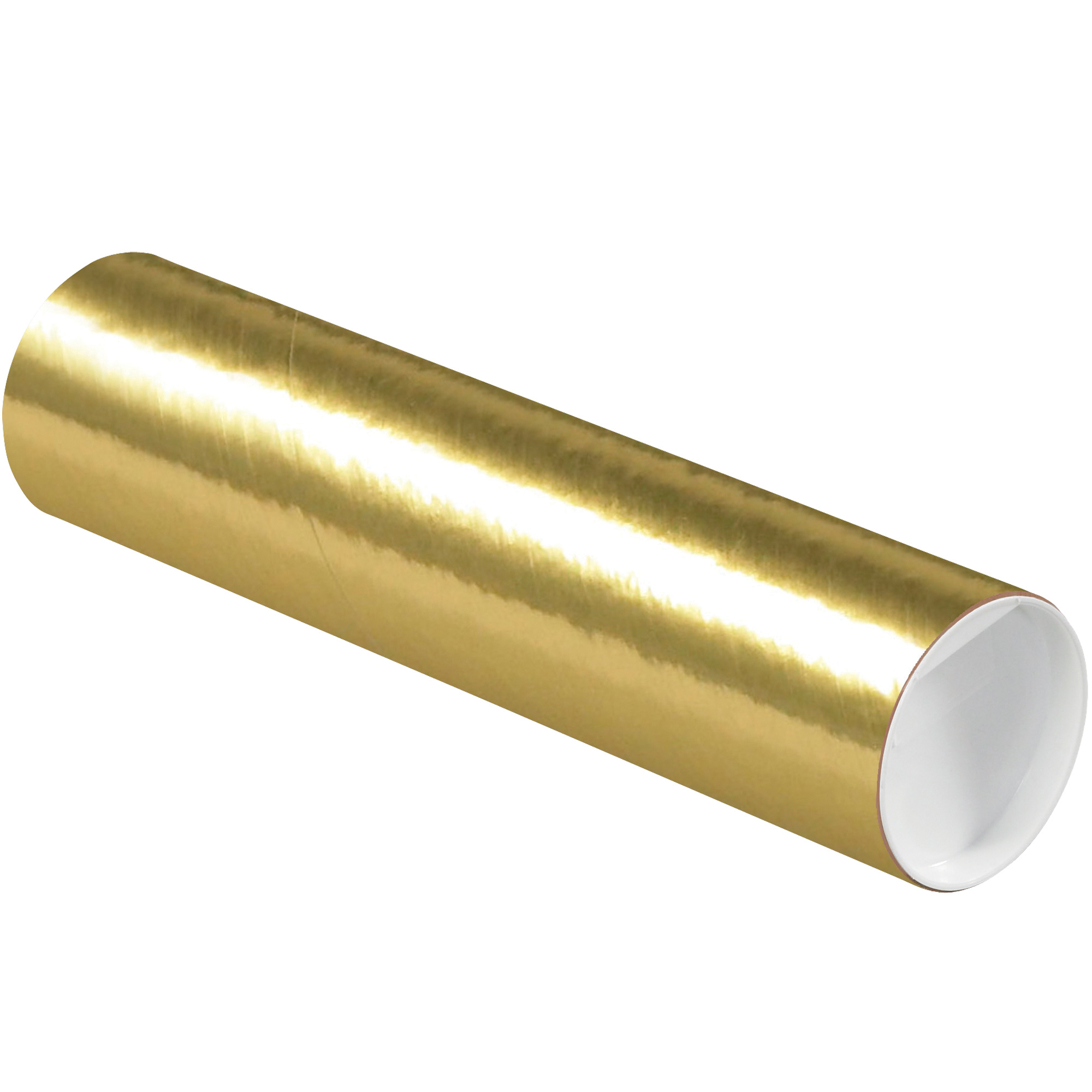 Mailing Tubes with Caps, 3" x 12", Gold, 24/Case