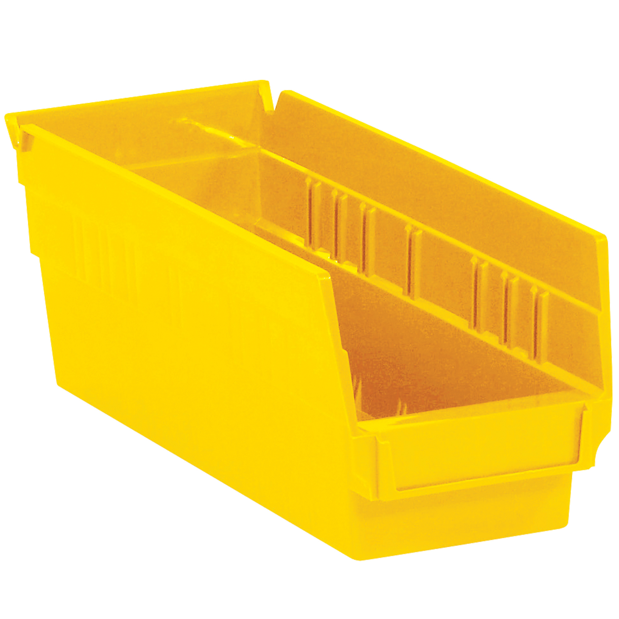 Plastic Shelf Bin Boxes, 11 5/8" x 4 1/8" x 4", Yellow, 36/Case